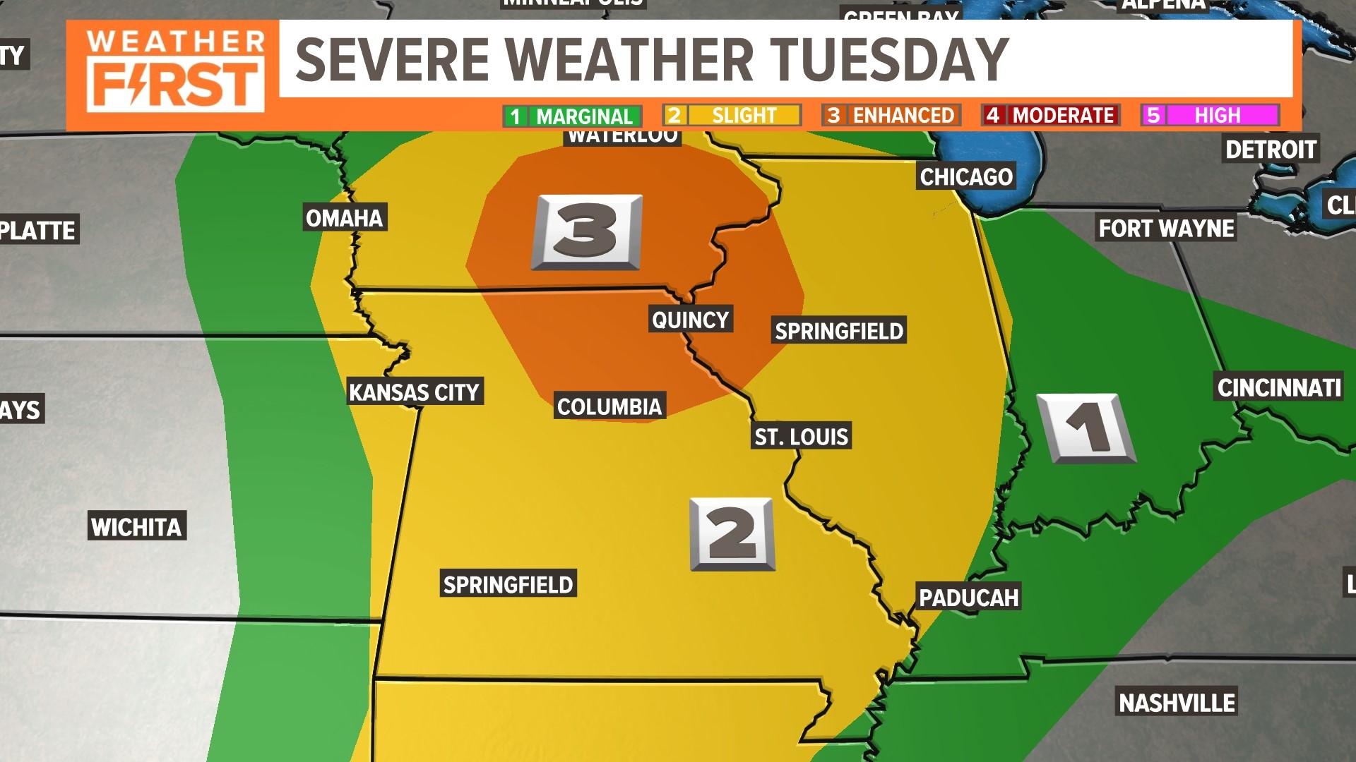 St. Louis weather: Tuesday's severe storm threat diminishing | ksdk.com