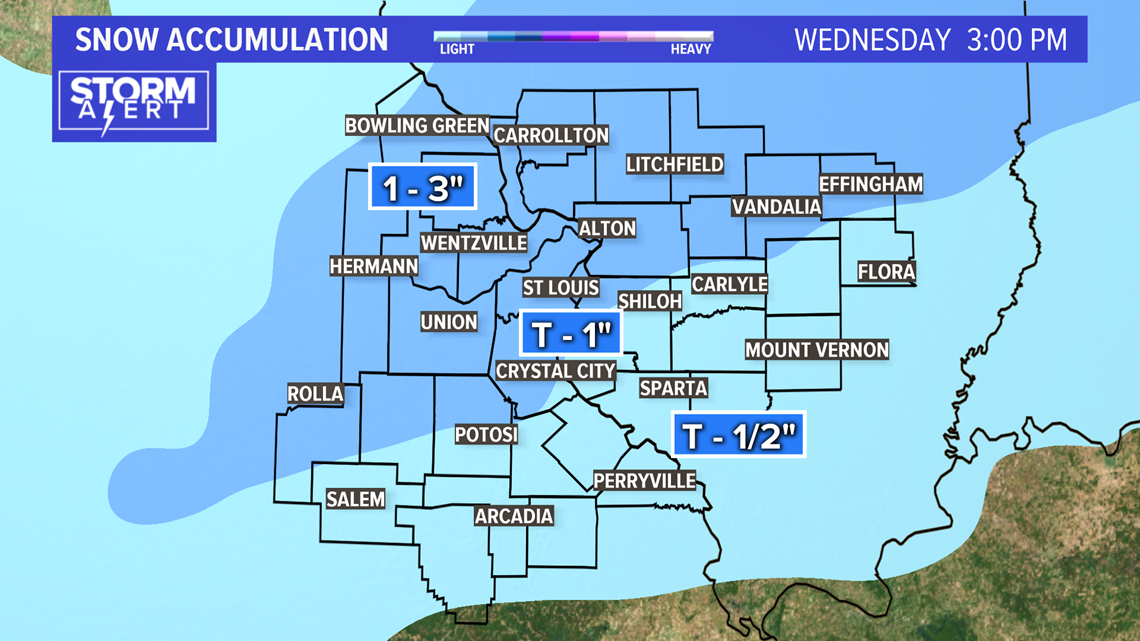 St. Louis weather forecast timeline Tracking snow overnight