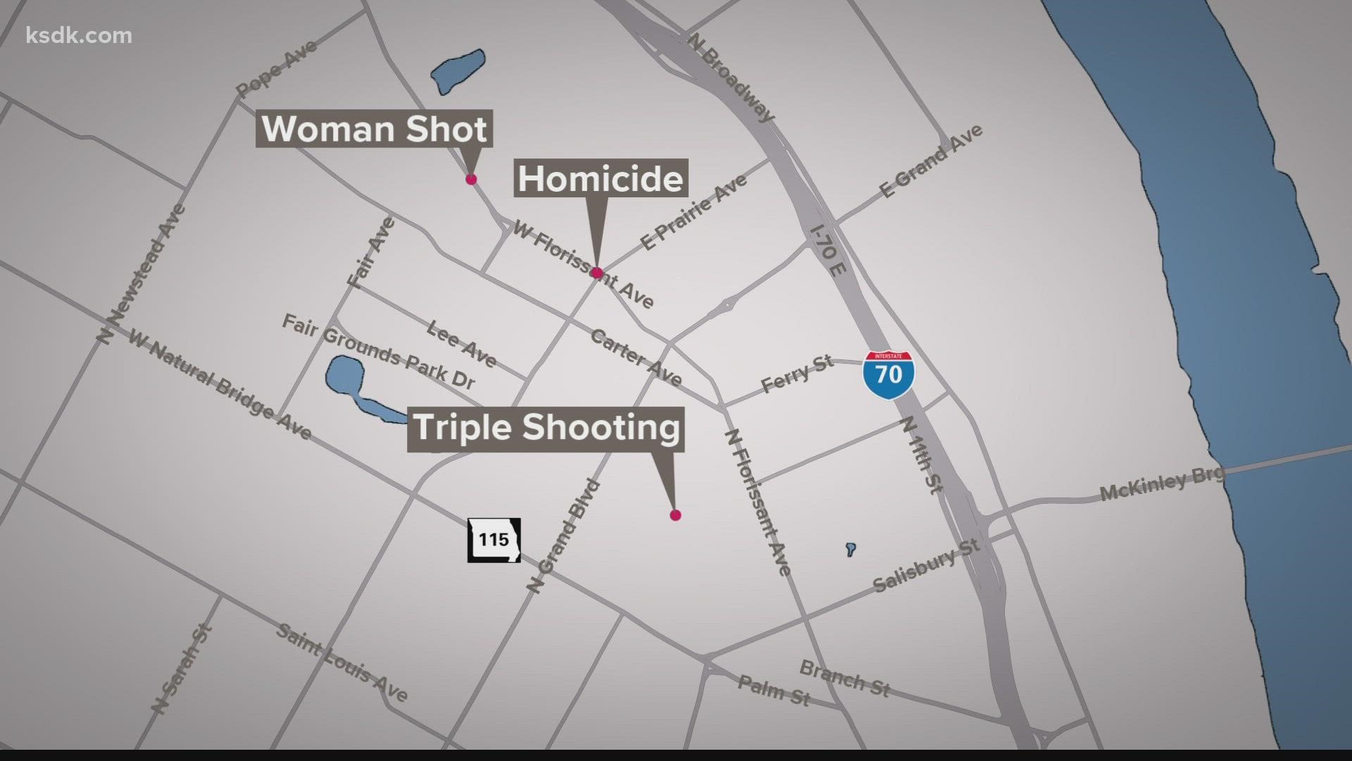 Two of the women were killed in a triple shooting in an abandoned apartment building.