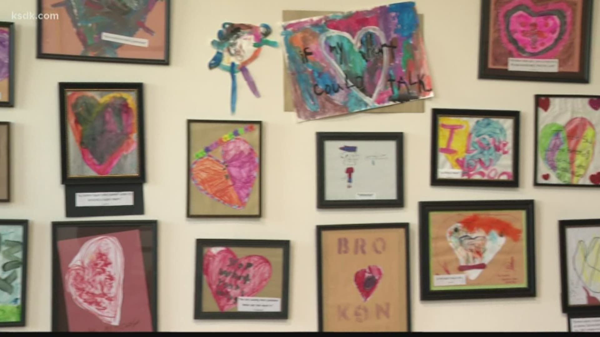 Inside the St. Louis Crisis Nursery, there is a wall full of broken hearts -- and drawings that leave you speechless.