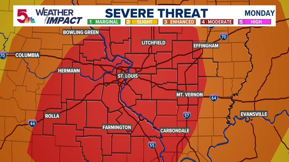 St. Louis' severe weather threat upgraded amid tornadoes and large hail ...