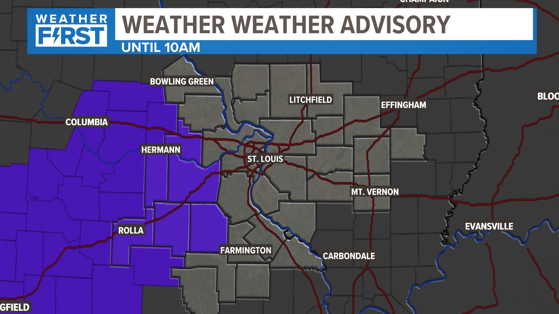 St. Louis weather forecast Rain, snow