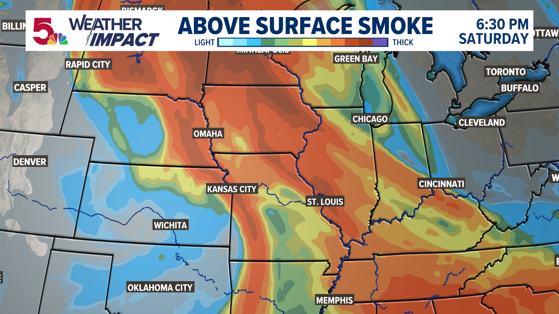 Mostly dry conditions are expected this week as wildfire smoke settles in from Canada.