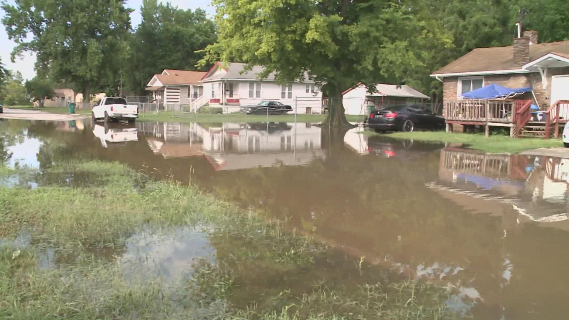 City leaders addressed their status in the FEMA aid process and the outdated pump infrastructure a month after the flood.