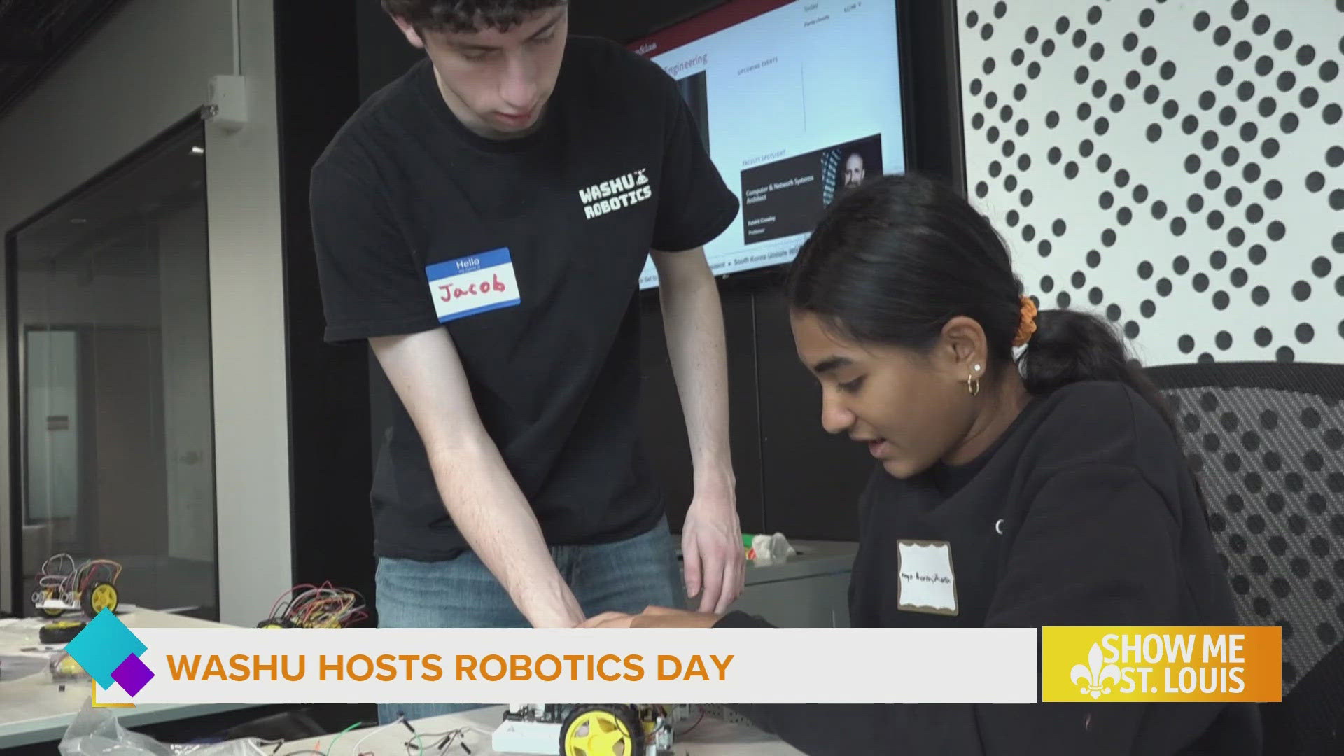 Robotics Club students at Washington University hosted Robotics Day for middle school students, Sunday.