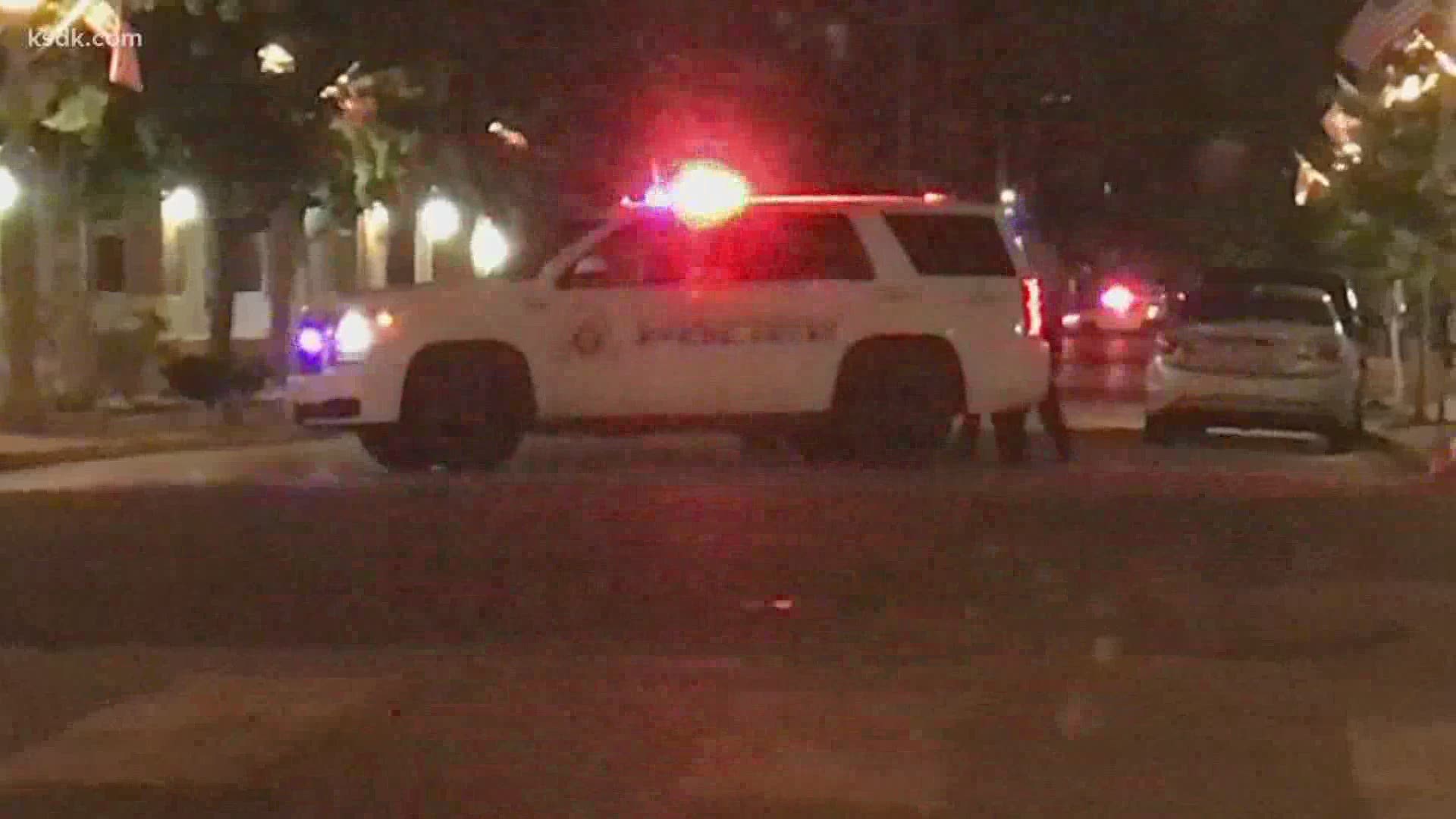 Four police officers were shot after protests took a violent turn on Monday night.