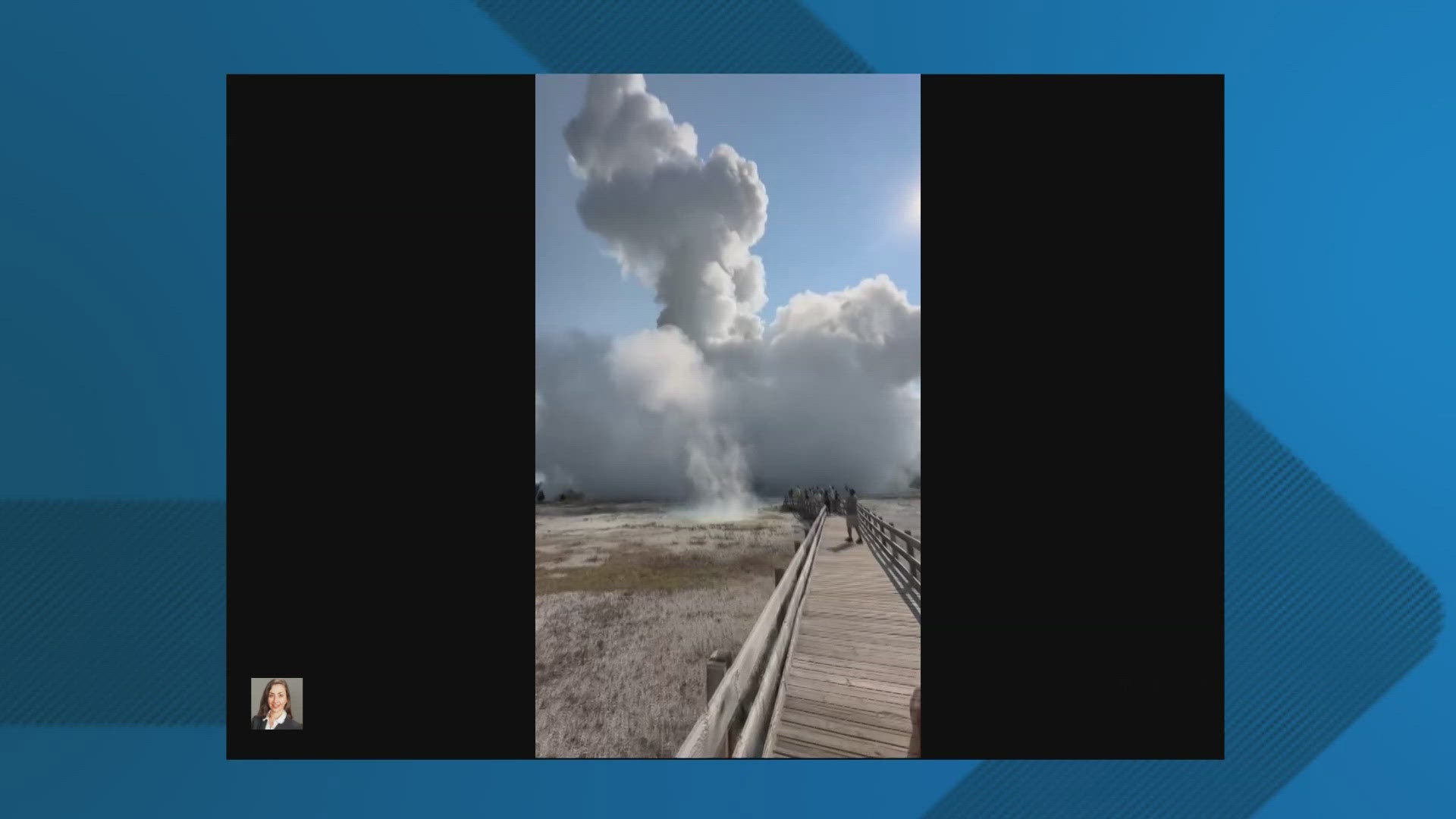 The explosion occurred around 10 a.m. Tuesday about two miles north of Old Faithful.