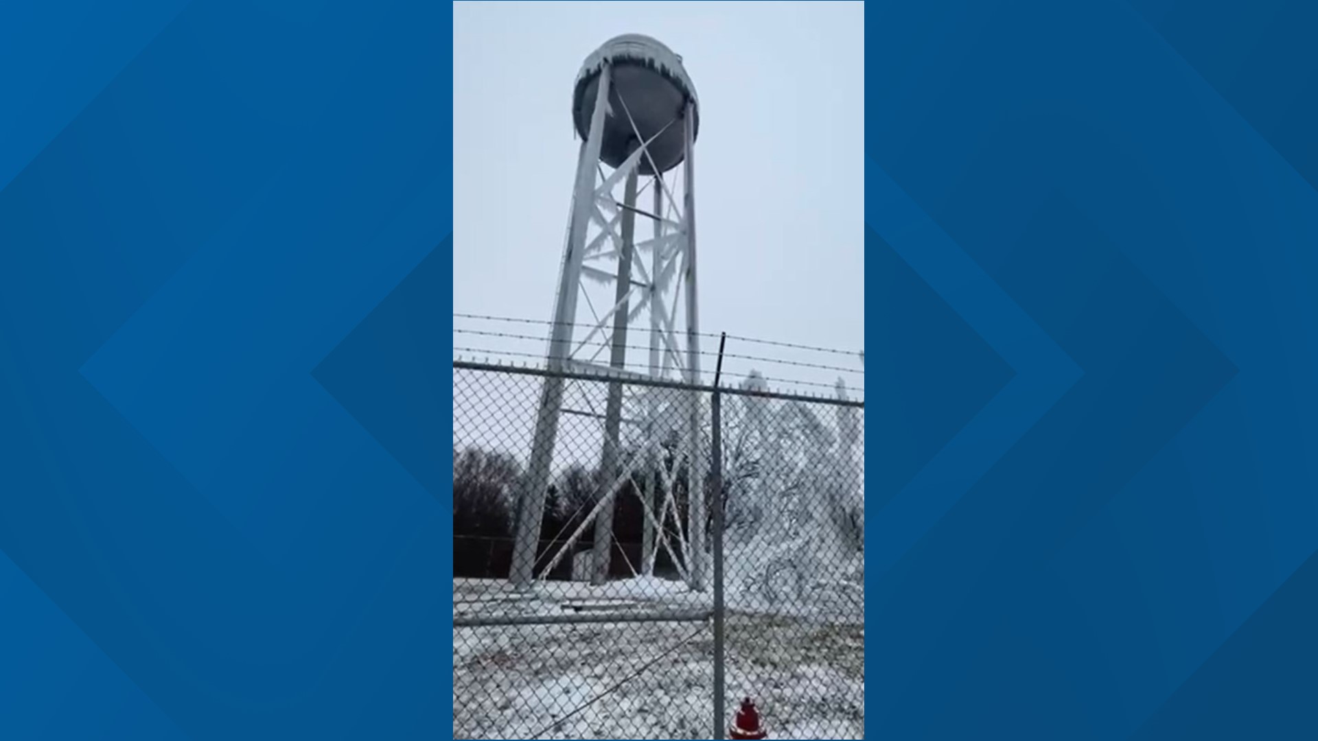 Greg Steinbrueck in New Melle shared this video of a water tower. The tower was coated in sheets of ice in sub-zero temperatures.