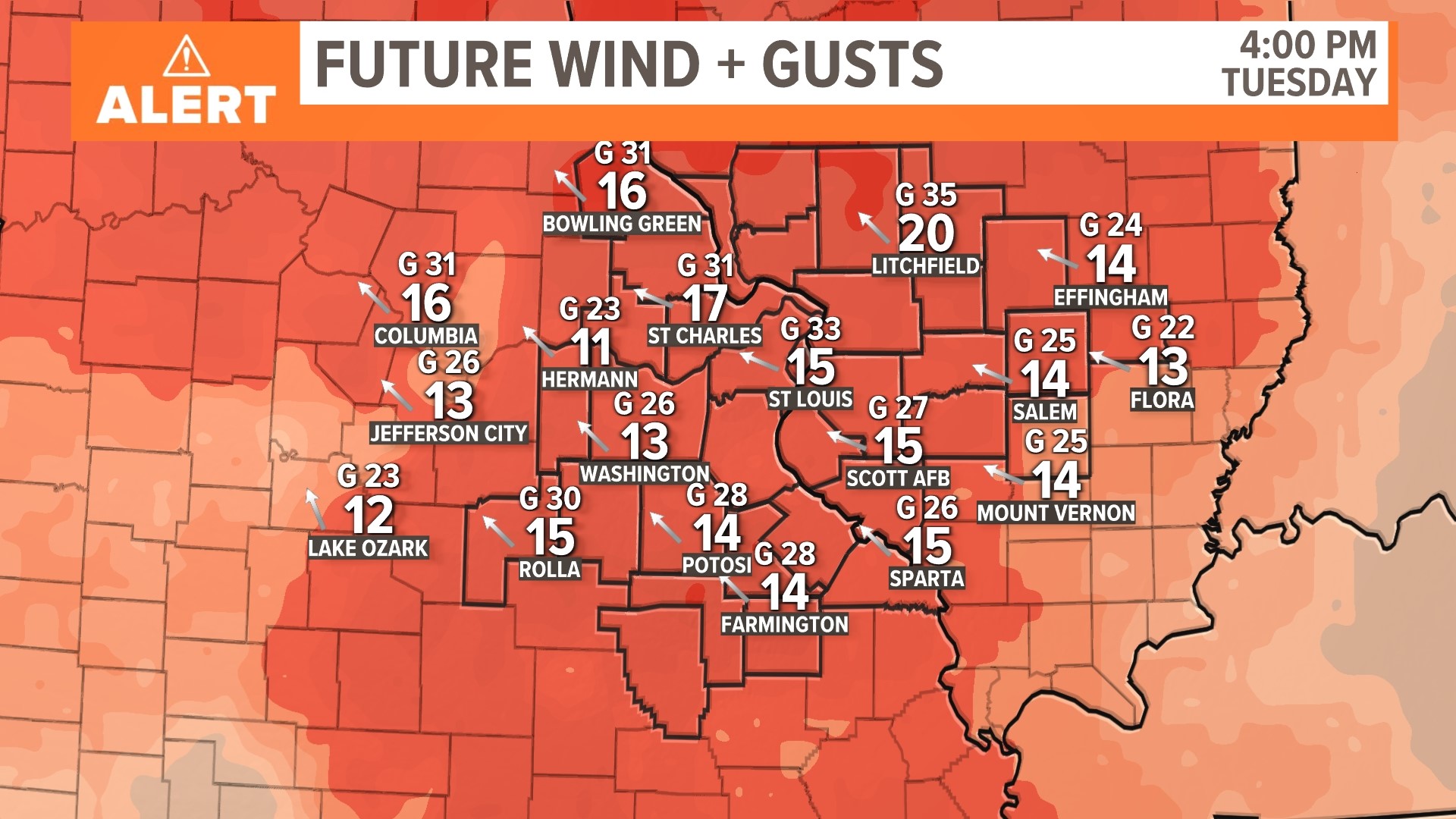 St. Louis forecast: Windy and rainy Tuesday | ksdk.com