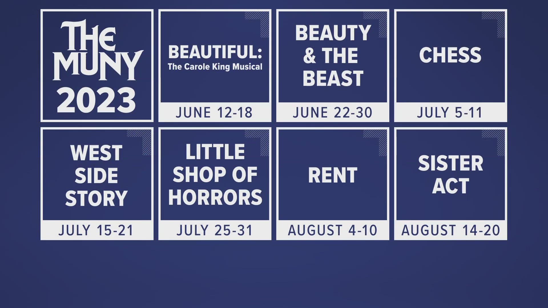 Season tickets go on sale at 9 a.m. Monday and start at $112. Here are some of the shows coming this season to the Muny.
