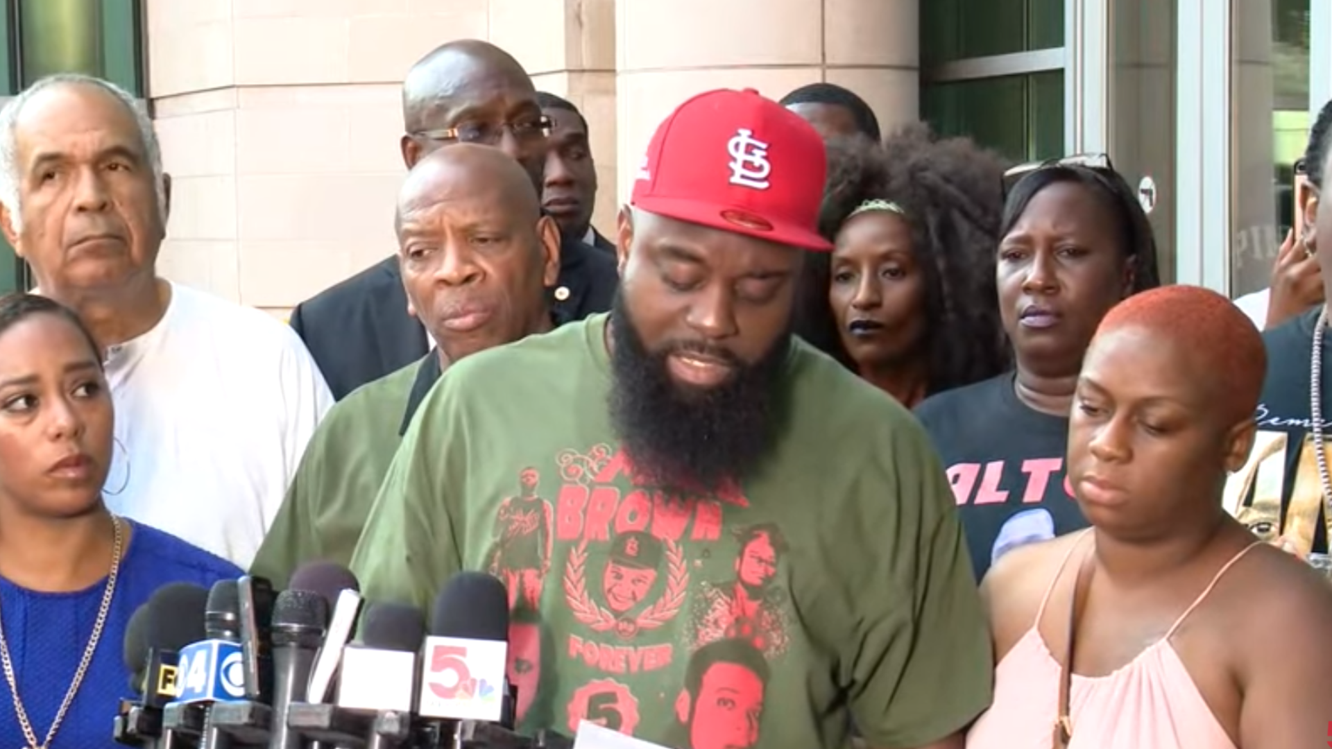 Michael Brown Sr. held a press conference at the St. Louis County Justice Center to call for the opening of the investigation into his son’s death.