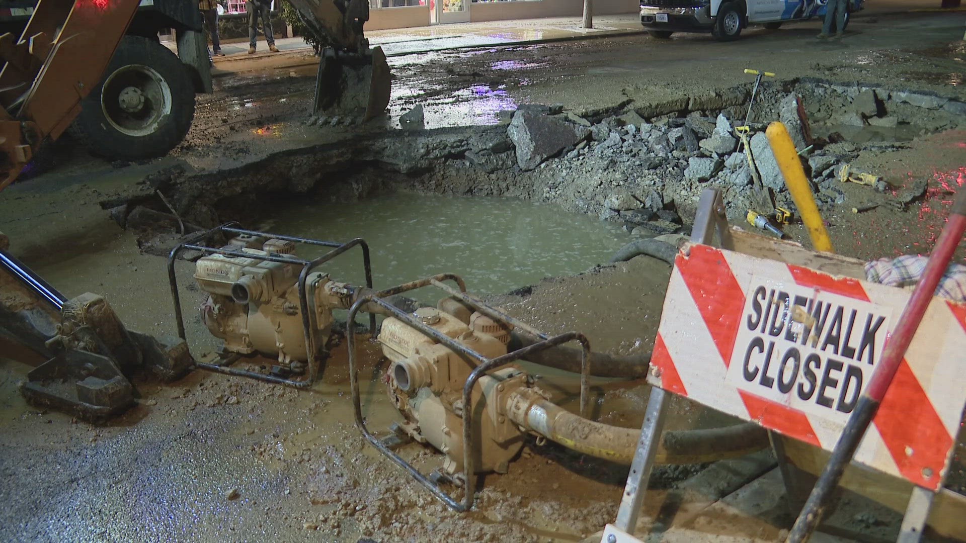 A water main break has closed portions of East Main Street in Belleville, Illinois. Portions of East Main Street from High Street through Charles Street are closed.