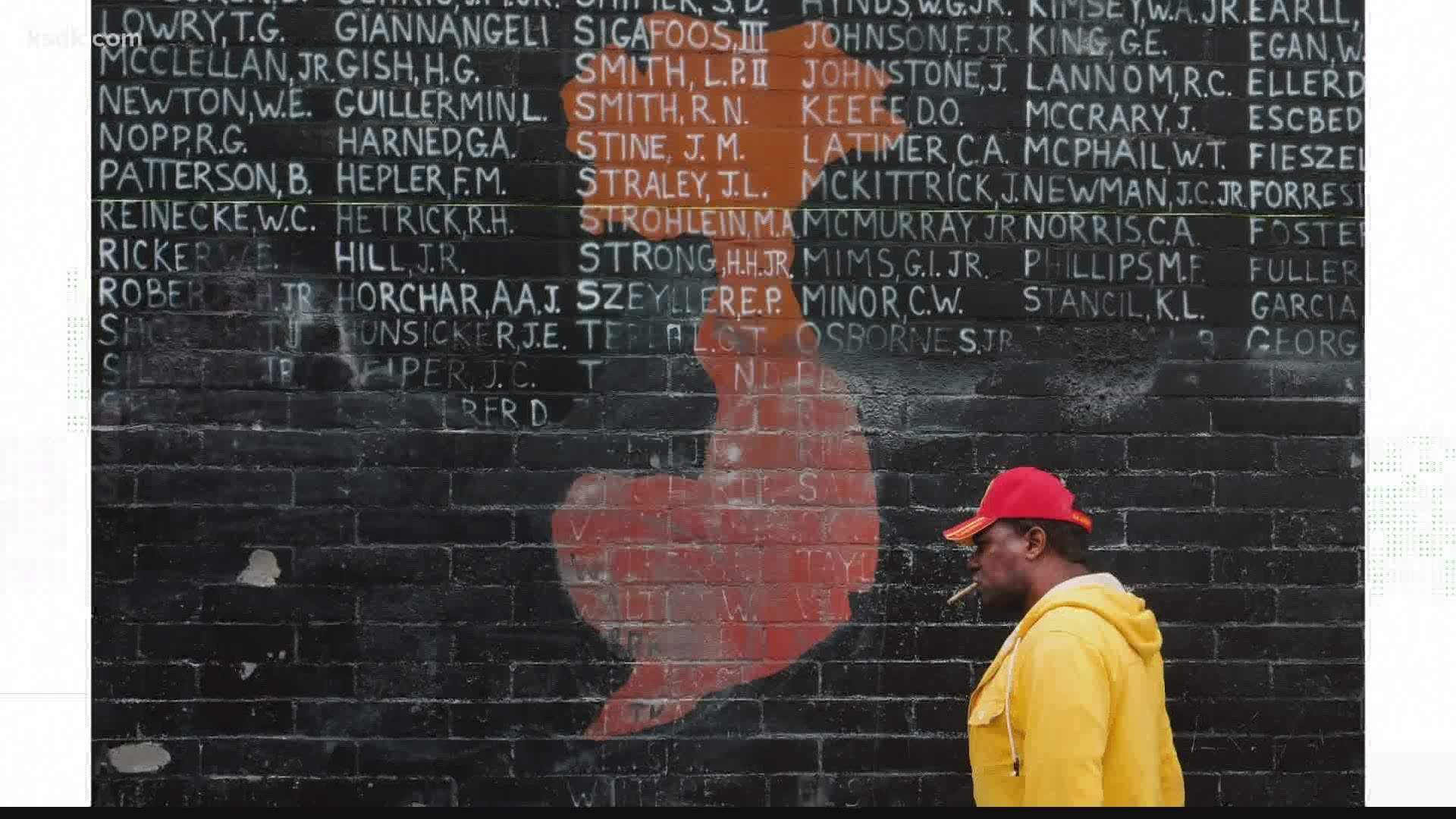 The photo floating around Facebook is real, but it's not from recent protests or riots. The graffiti happened to a Vietnam War mural in Venice, California in 2016