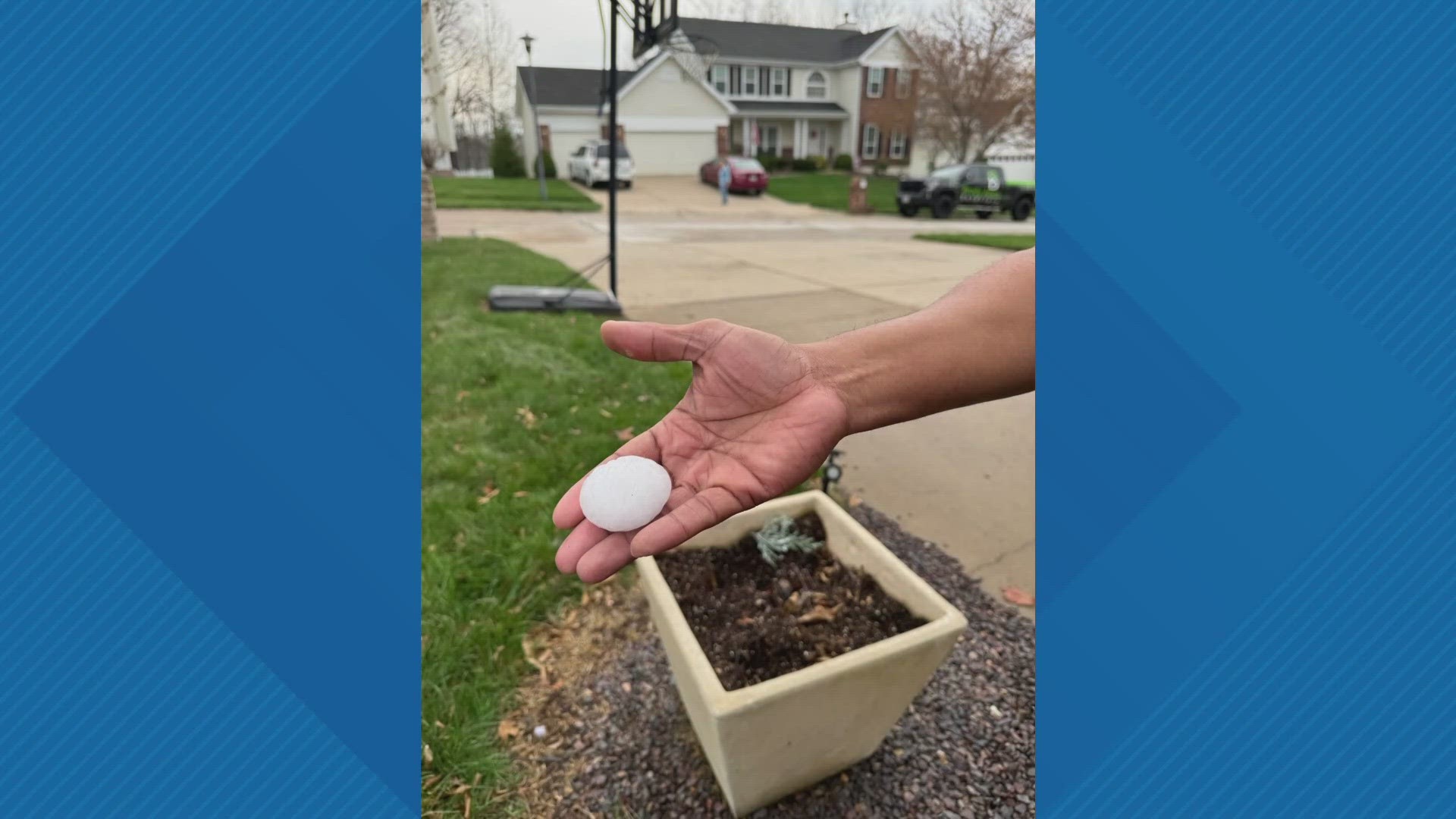 Storms brought damaging and dangerous hail to the Greater St. Louis area Thursday afternoon. O'Fallon, Missouri, was one of the hardest hit.