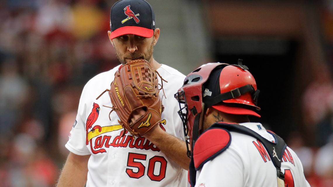 St. Louis Cardinals' Carlos Beltran straps on his batting gloves