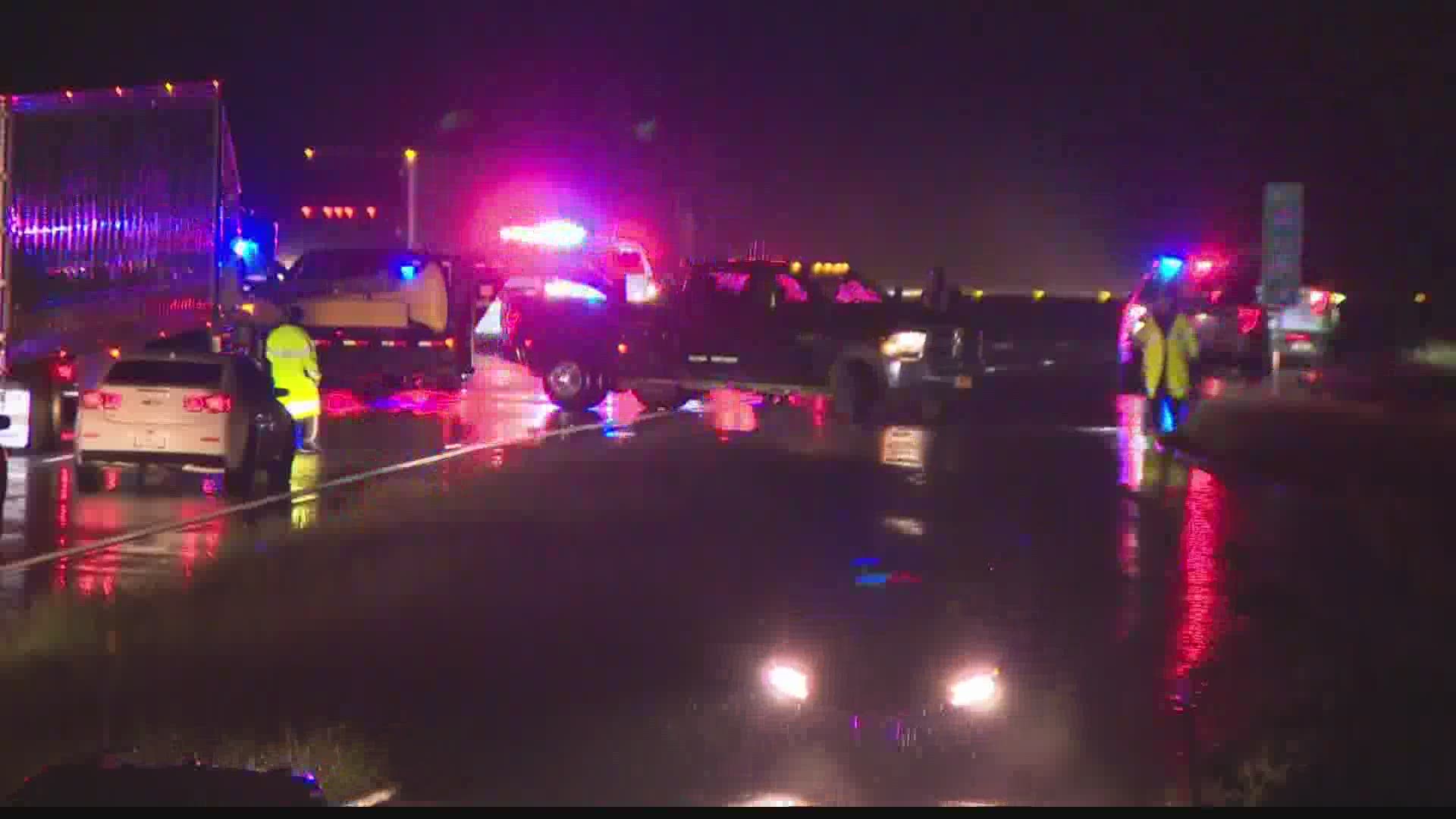 The officer was shot after stopping to help a car stranded along I-44.