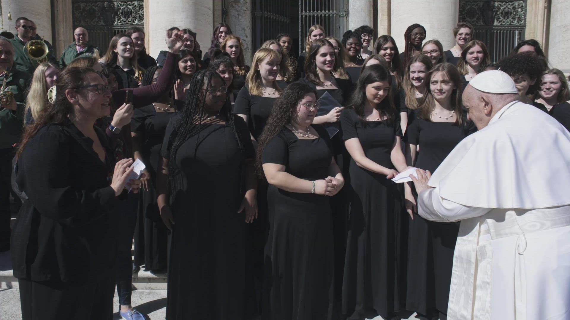 In order for Rosati-Kain to stay open, the Pope had to approve it. The girls were able to meet face-to-face with the man who said "yes" to the school.