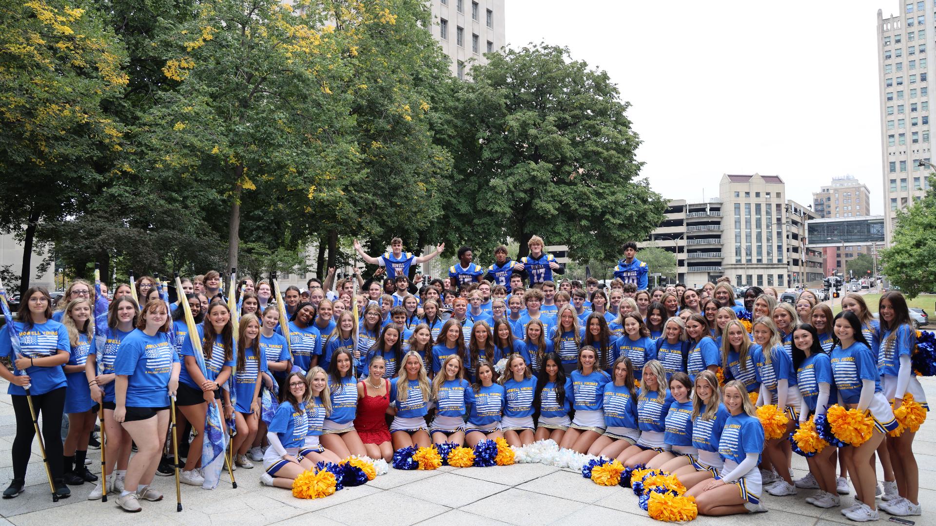 The Vikings kicked off their gameday with Show Me St. Louis on television plaza.