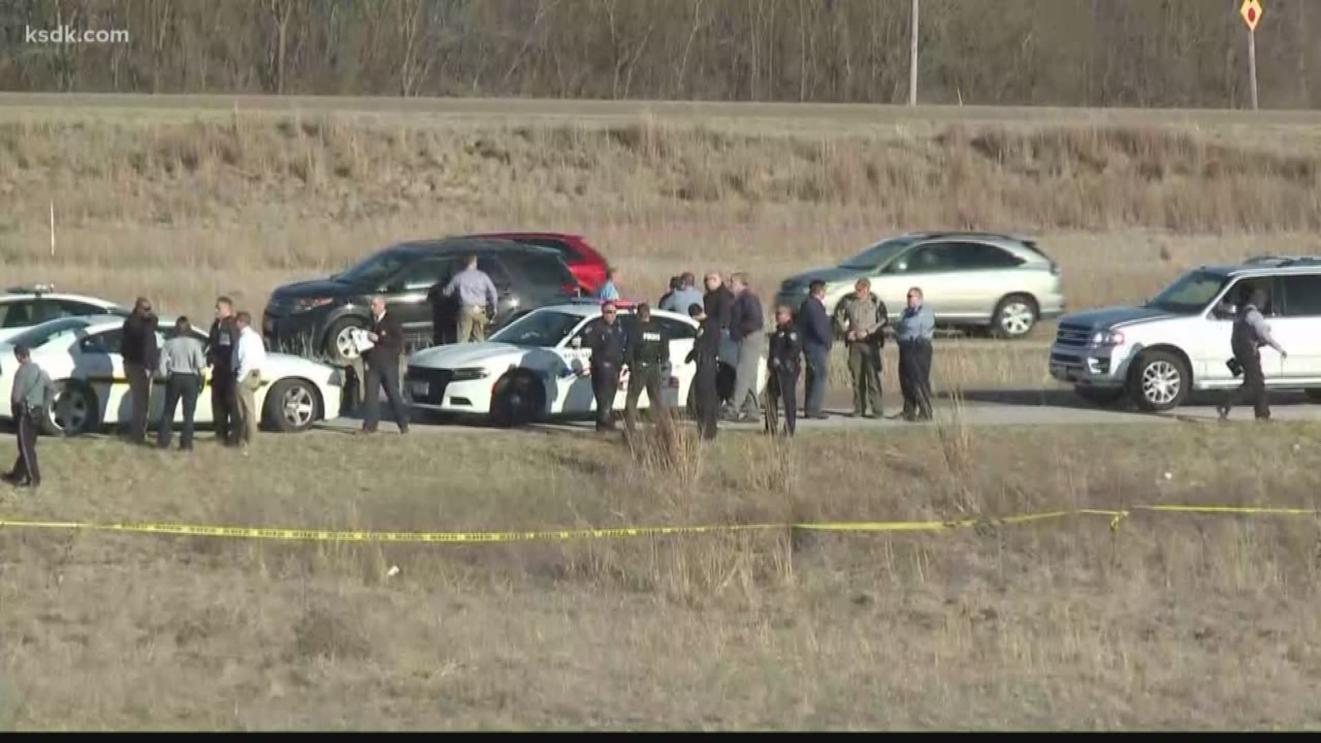 The officer and suspect exchanged gunfire after a police pursuit on Interstate 55.