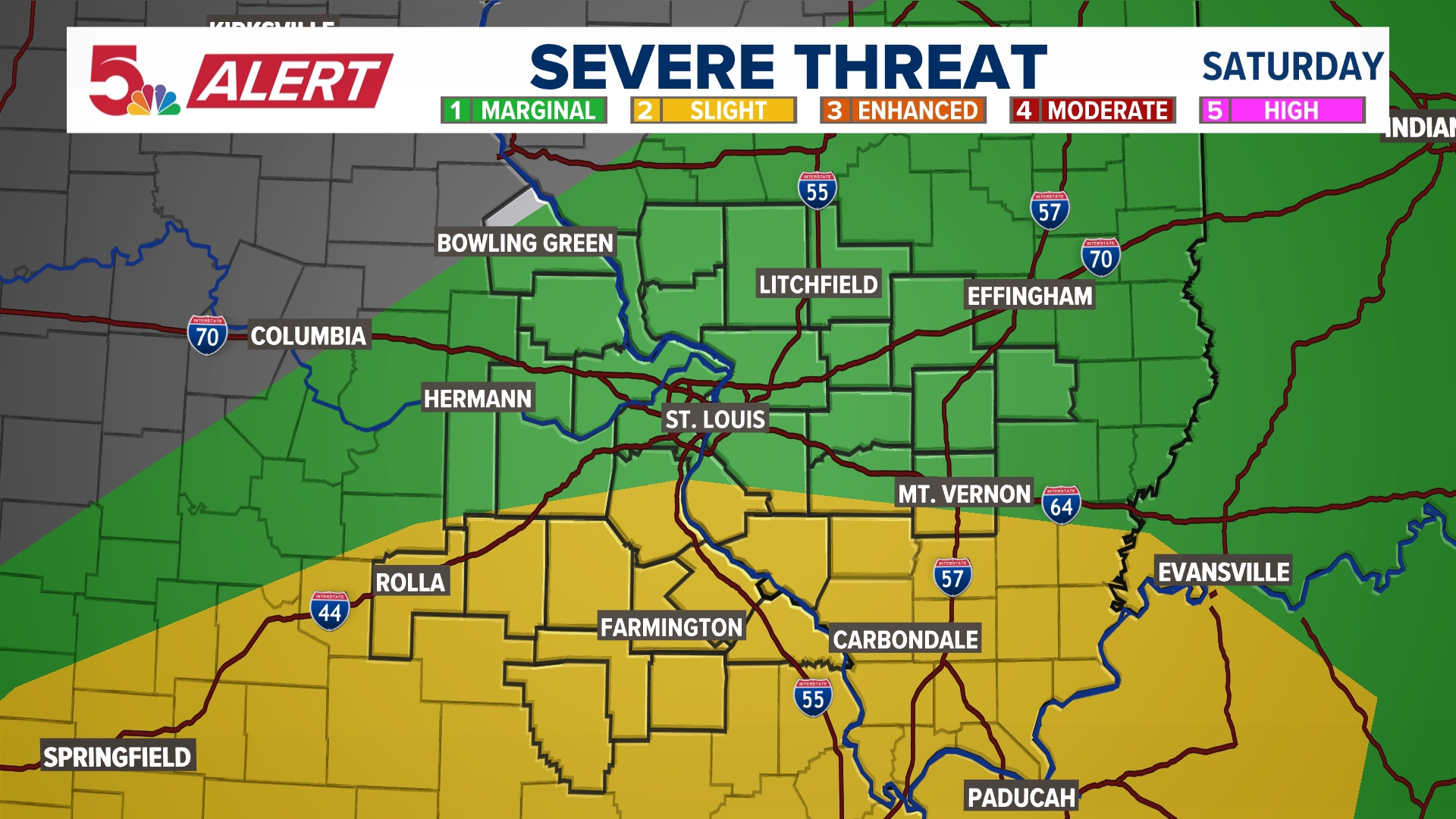 Severe weather threat increases Saturday in St. Louis region | ksdk.com