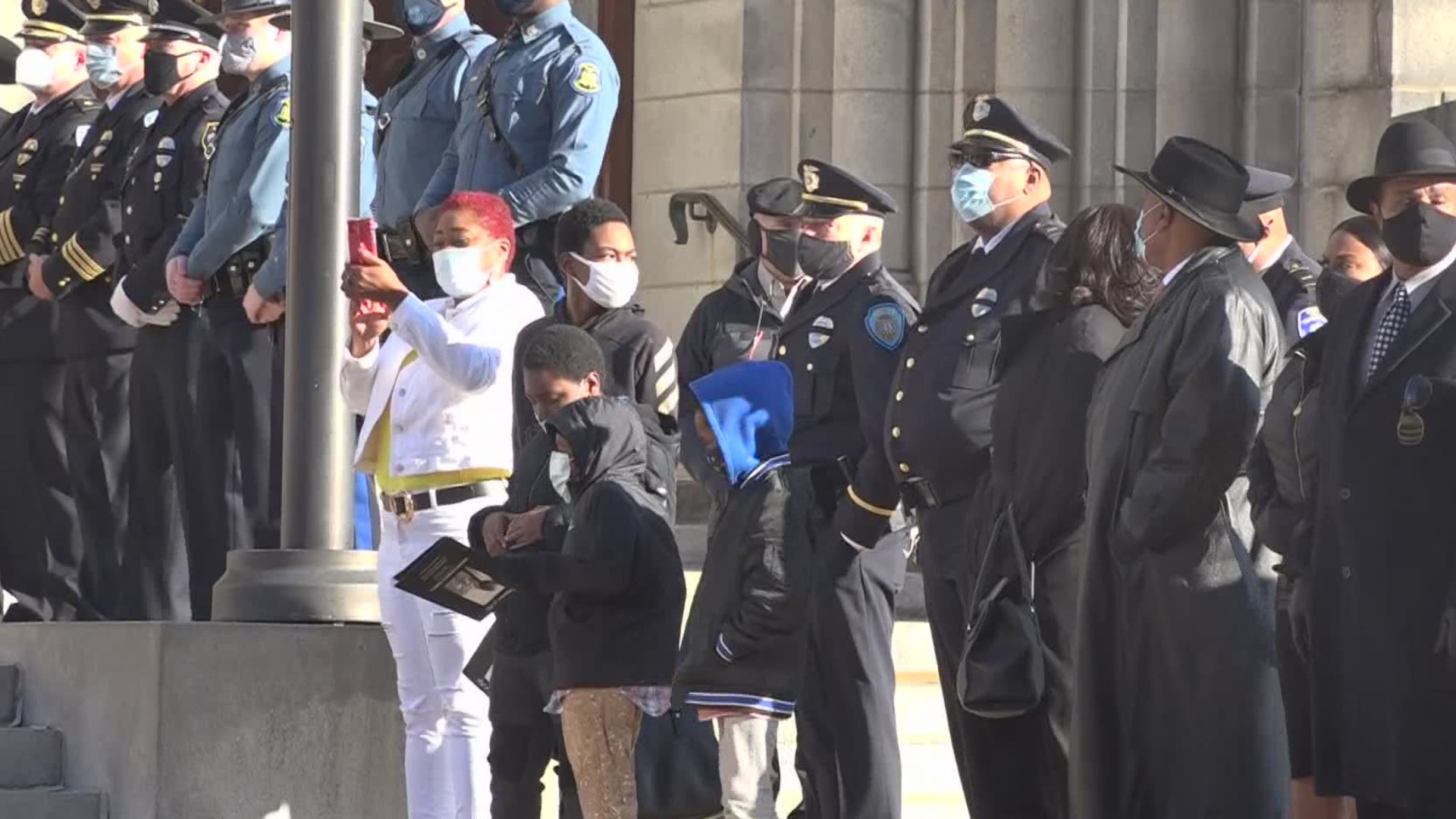 Hundreds of people gathered for Sgt. Turner's memorial service at the Cathedral Basilica of St. Louis