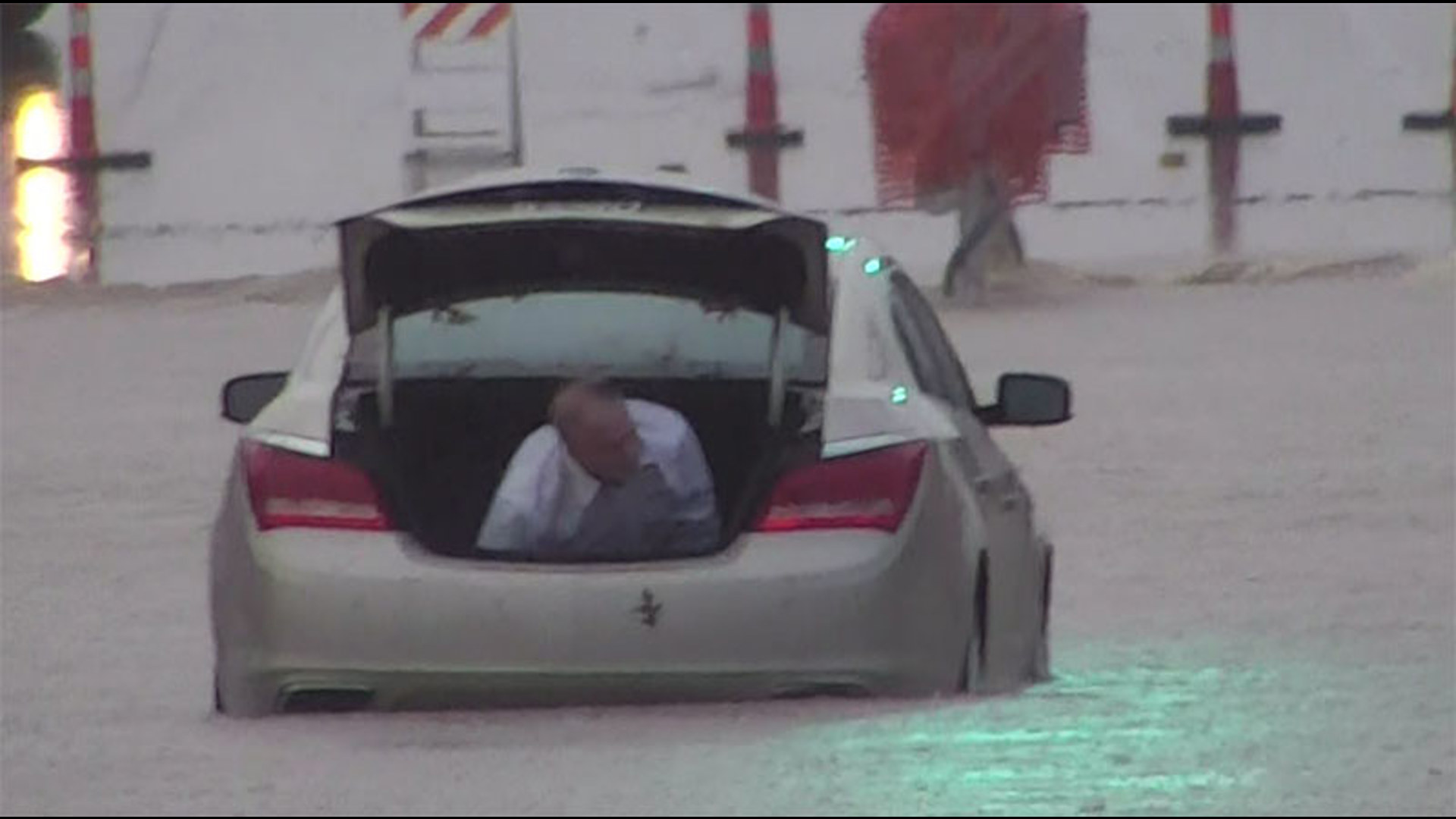 Flooding caused havoc with metro buses and school districts in Brentwood on Tuesday. This is flooding on Manchester.