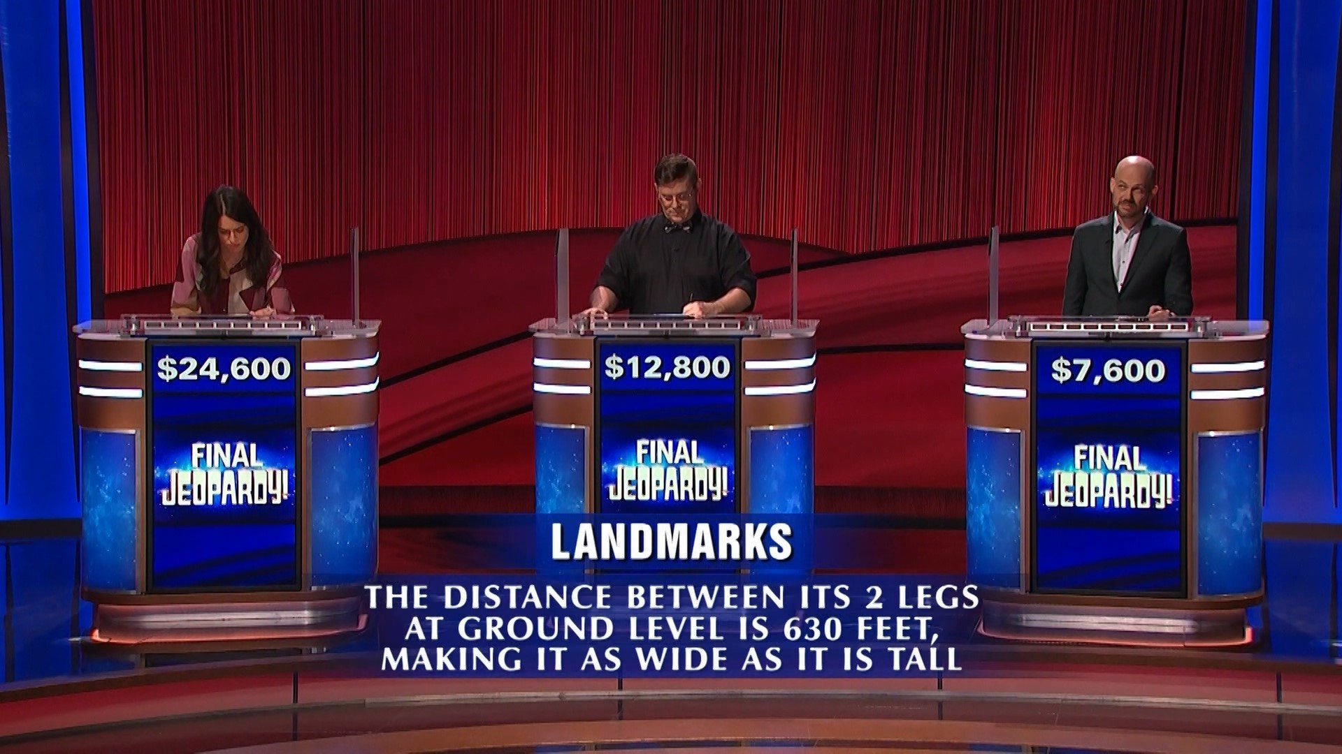 "Jeopardy!" contestants on Thursday struggled to give the correct response about an iconic St. Louis landmark. The correct response: "What is... the Gateway Arch?"