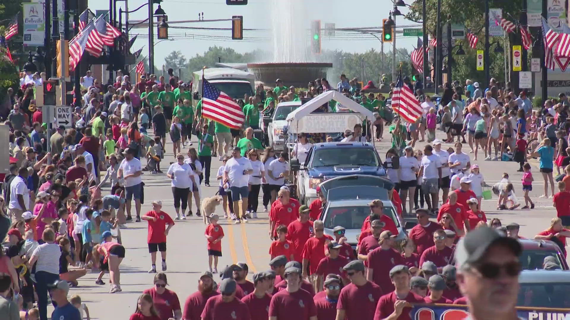 Thousands packed the street of Belleville to celebrate the day off, while public polling shows organized labor has broad support from two-thirds of Americans.