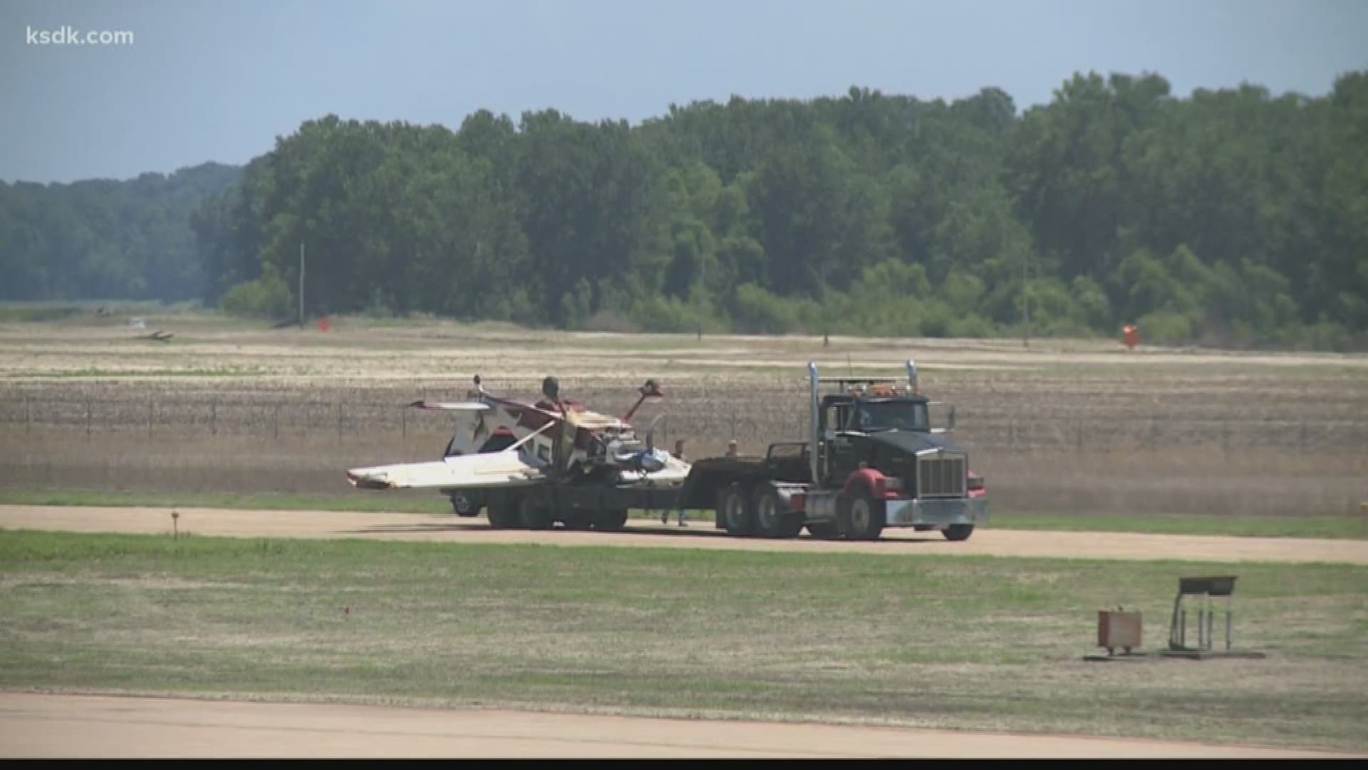 Upon arrival, firefighters found the single-engine airplane flipped onto its top about 10 feet off the runway.