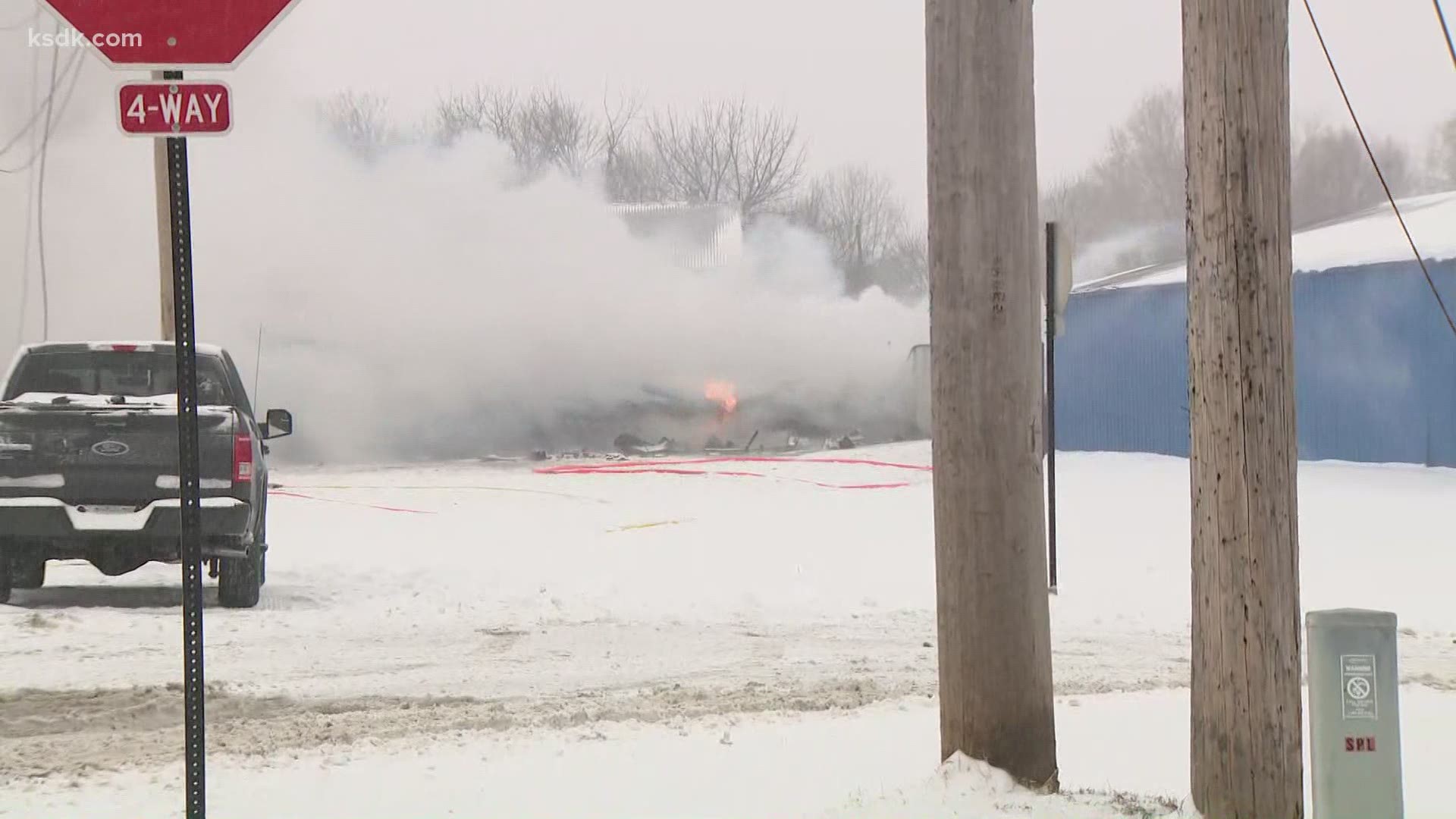 Crews from several area departments responded to the scene to help put out the flames in the middle of a snowstorm and dangerously cold temperatures