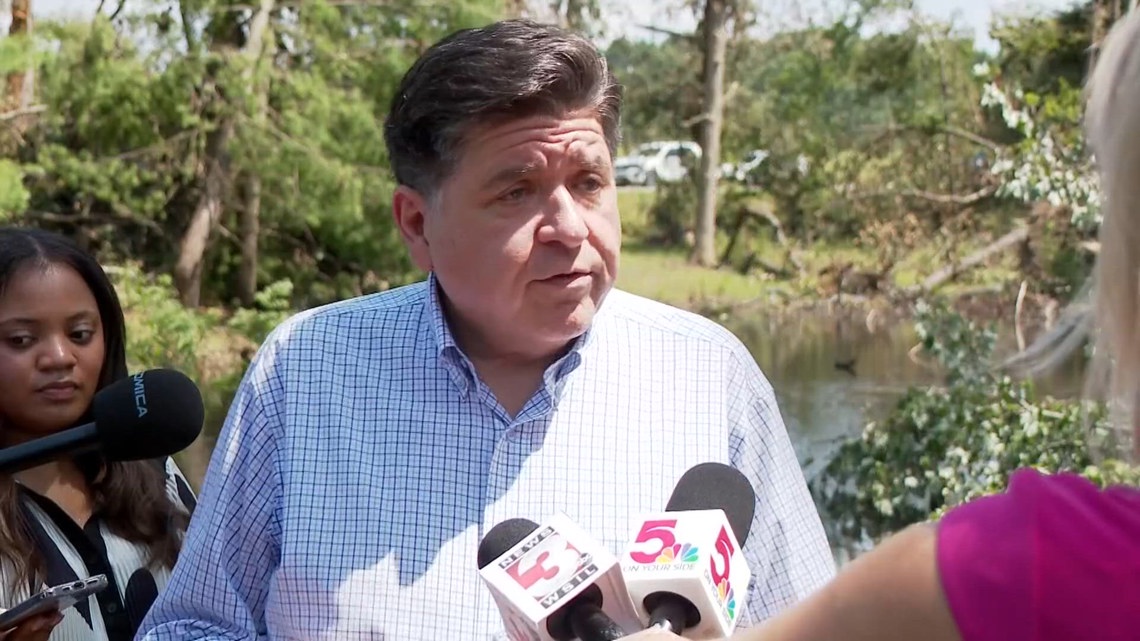 Pritzker tours Southern Illinois tornado damage, pledges recovery support
