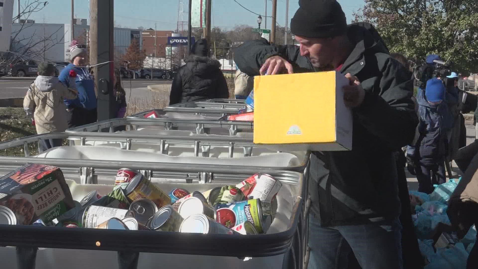 Scouting for Food took place Saturday in St. Louis. Scouts helped collect food items for food banks.