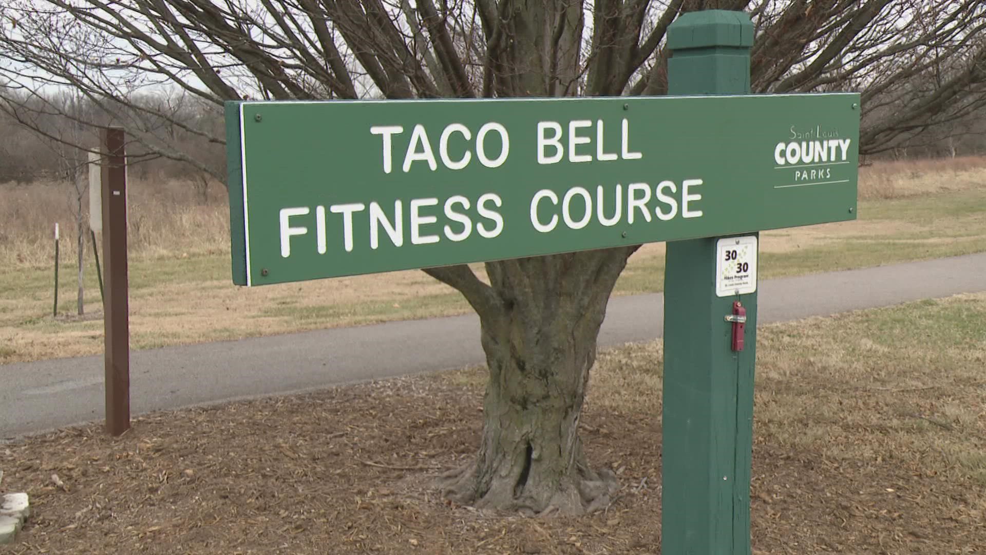 A picture posted online claim St. Louis is home to the Taco Bell Fitness Course. The image got more than 1,300 reactions and many asked if it's fake.