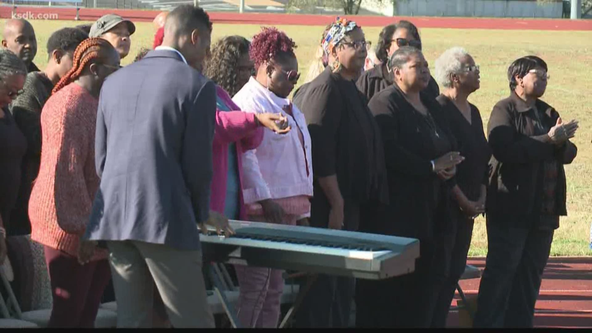 The service took place at 3 p.m. on Cardinal Ritter's football field. The public was invited to attend.