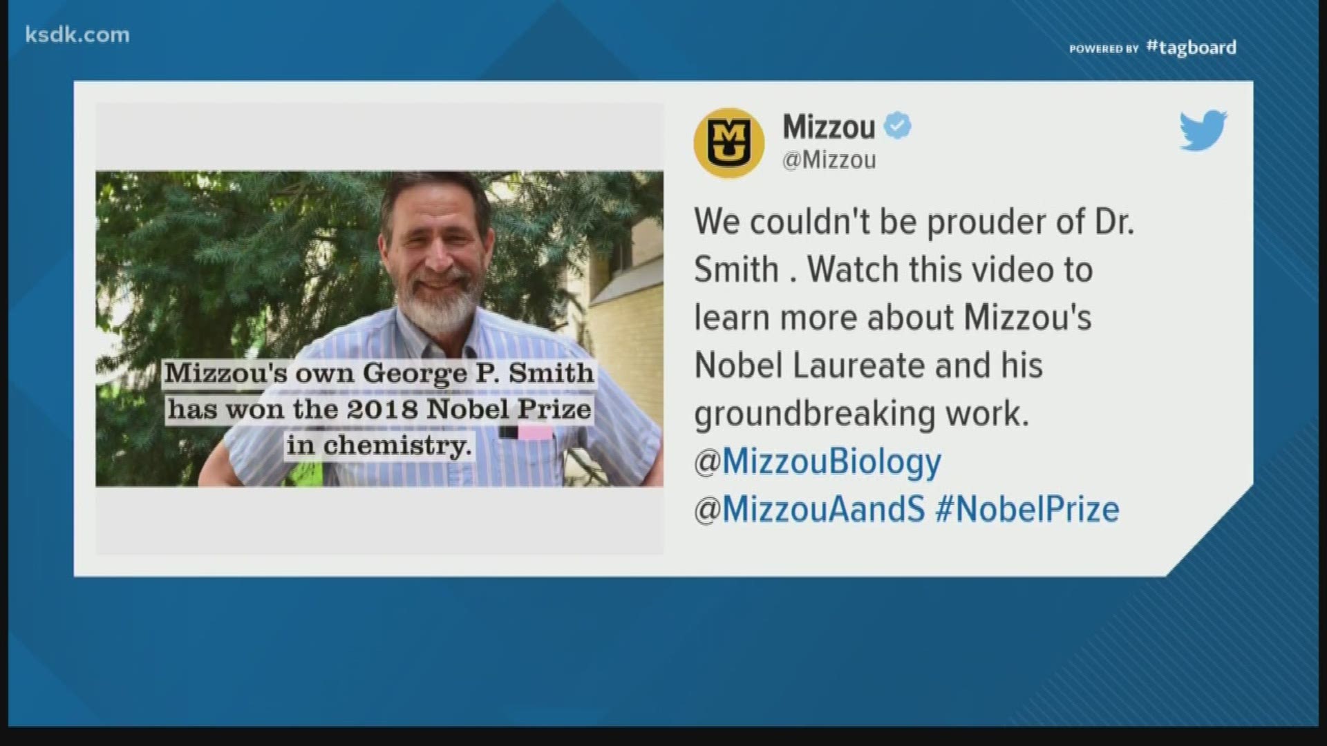 Mizzou professor among 3 winners for Nobel Prize in chemistry