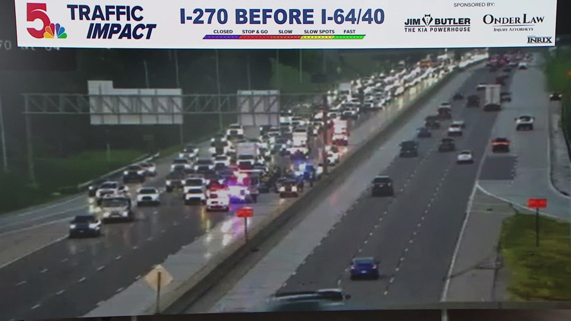 2 lanes of northbound 270 just before I-64 reopen after multi-vehicle ...
