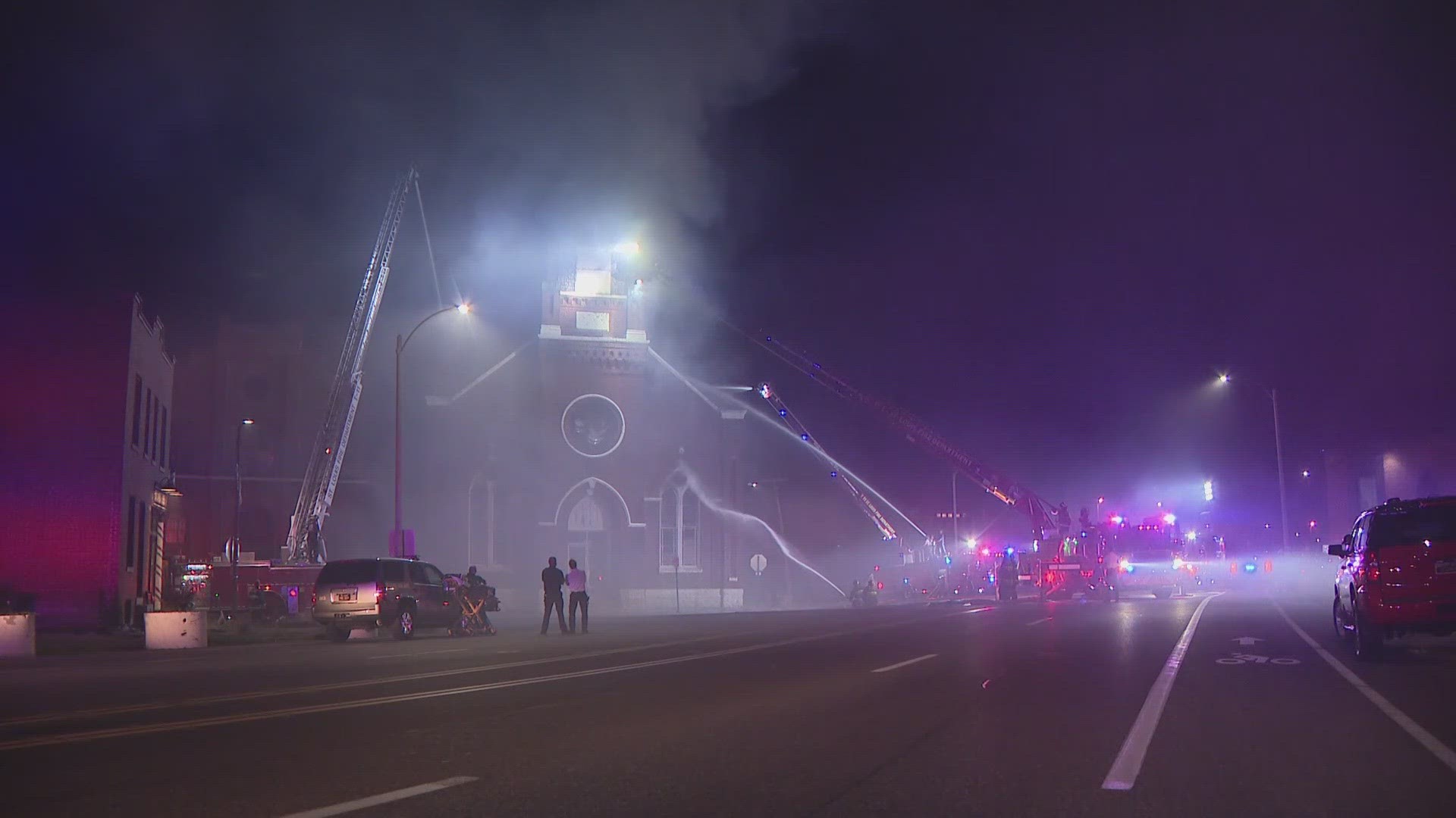 A fire damaged an old church building in the Soulard neighborhood in St. Louis. But, remarkably the fire didn't touch the art gallery inside.