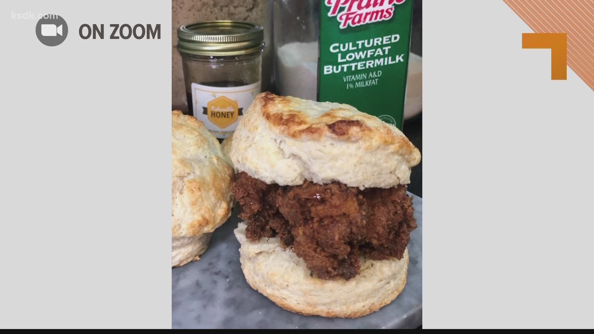 Chef Maleeka Harris of Chef Rabbit Catering shares a recipe for a chicken biscuit sandwich.