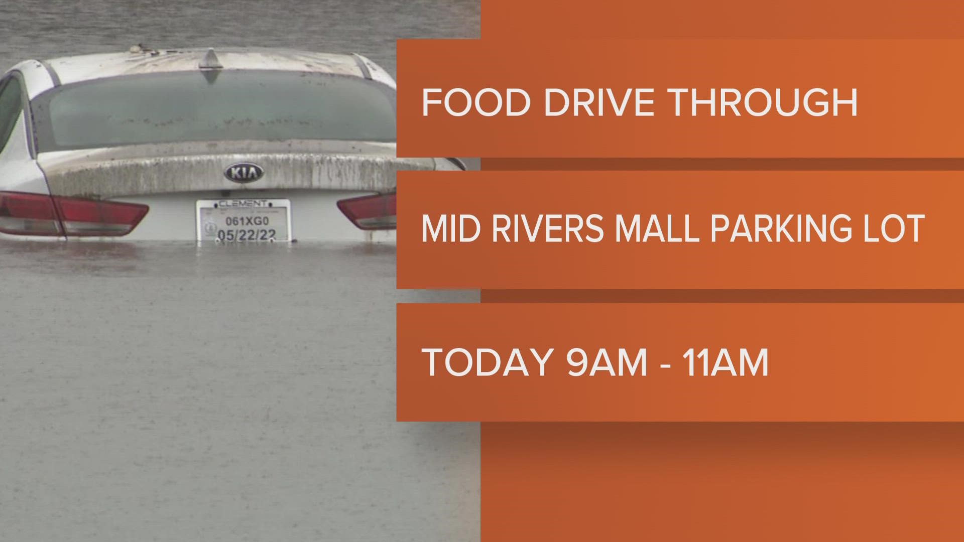 A food distribution event that was canceled Tuesday due to flooding will take place Wednesday. That flash flooding may mean there are now even more people in need.