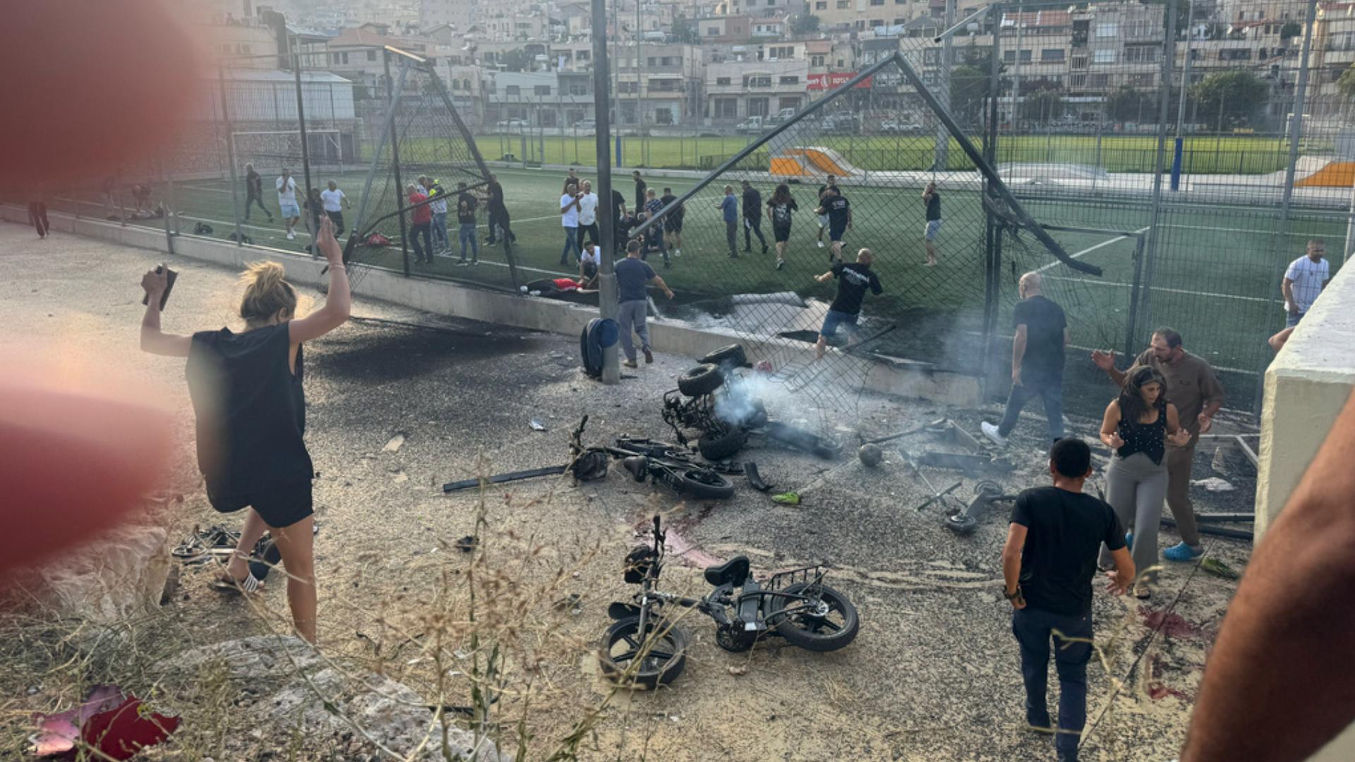 A rocket strike on Saturday which hit a soccer field in the Israeli-controlled Golan Heights killed at least 11 children and teens, Israeli authorities said.