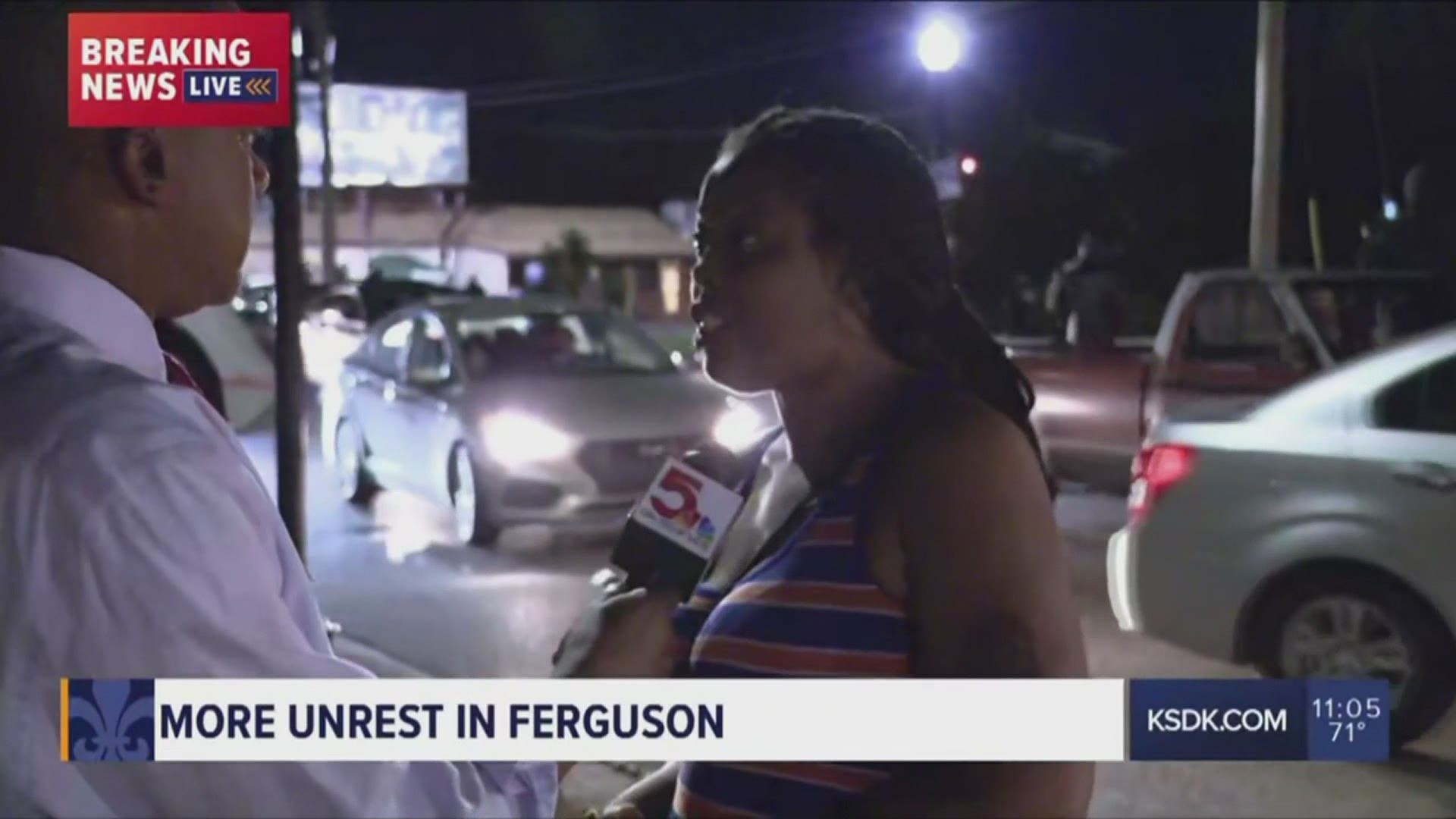 She said she does not think the people who remained late at night were not from Ferguson.