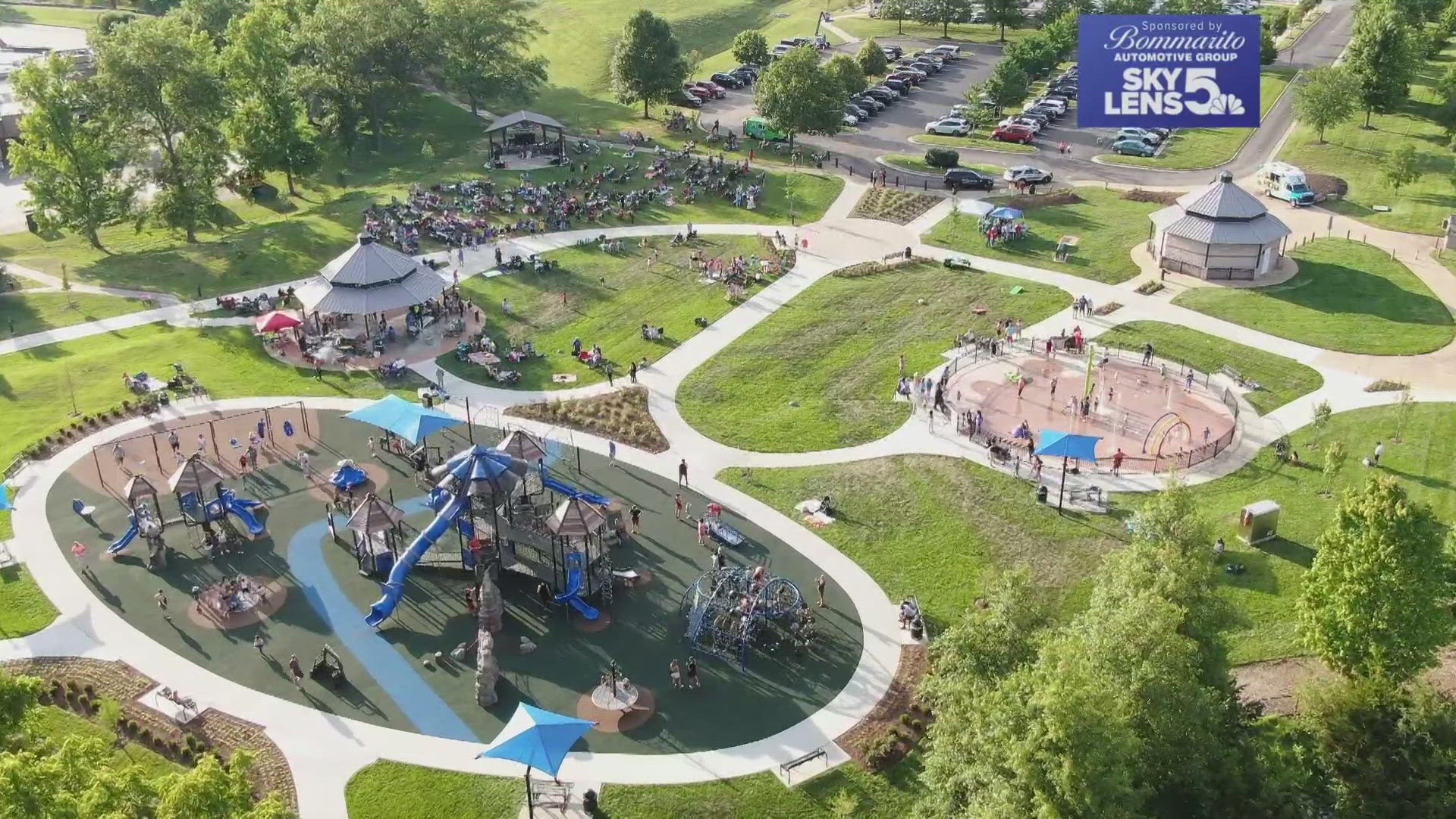 Families packed Millennium Park in Creve Coeur for the park's grand reopening. The multi-million-dollar makeover includes several new attractions.