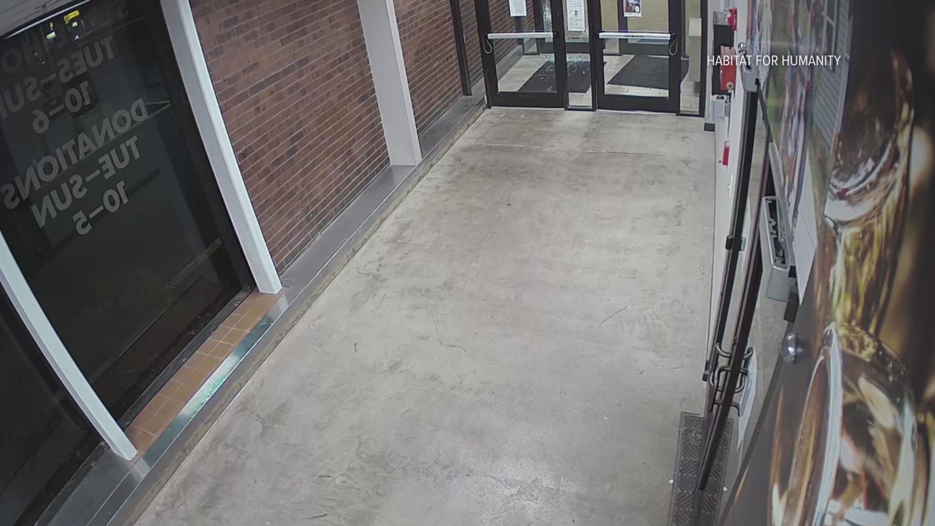 Surveillance video captured a break-in at Habitat for Humanity Saint Louis' ReStore.