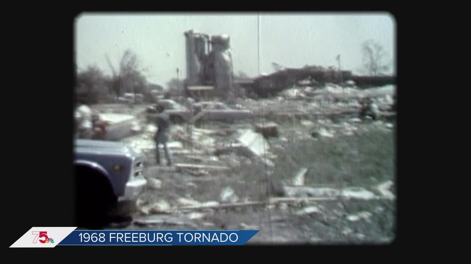 Springtime in St. Louis means the threat of severe weather. More than 50 years ago, one Illinois town got hit by back-to-back twisters.