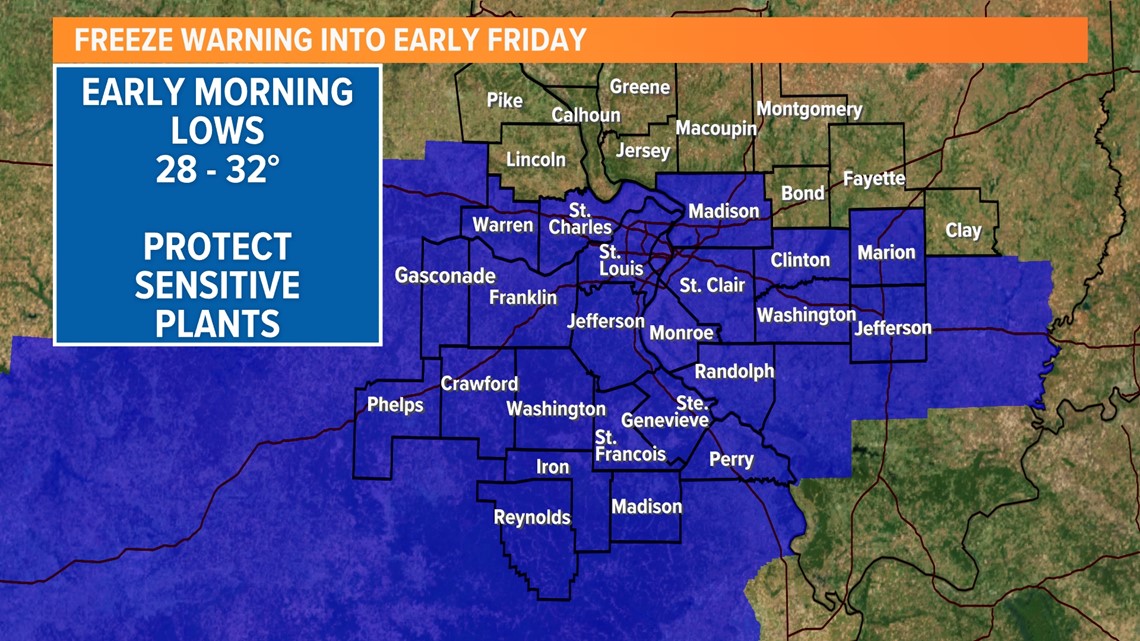 Freeze Warning For St. Louis Area Overnight Into Friday | Ksdk.com