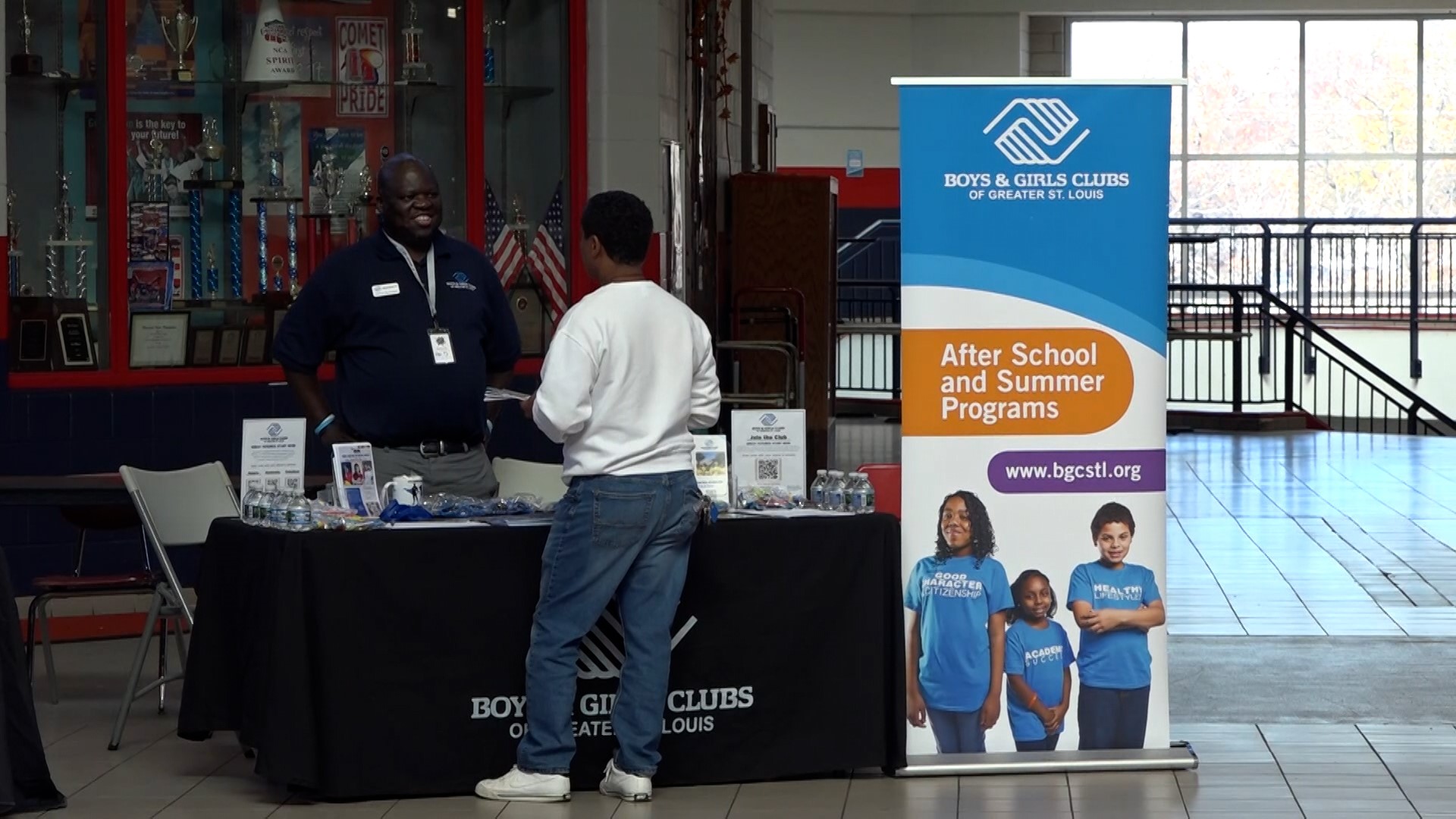 The Ferguson-Florissant School District hosted its annual "Dads, Dudes and Donuts" on Saturday. The event was held at McCluer High School.