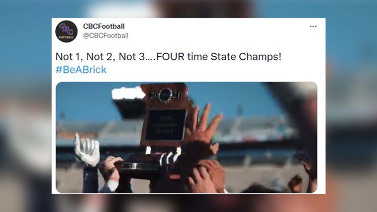 CBC wins fourth state football title in school history