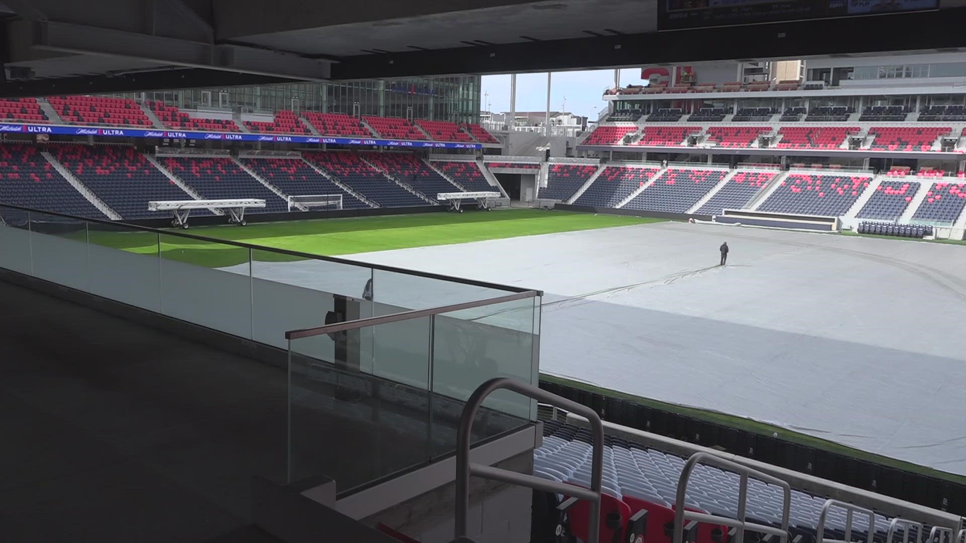 CityPark staff has been working for months to prepare for the St. Louis CITY SC opening match. Among their undertakings: growing green grass in the middle of winter.