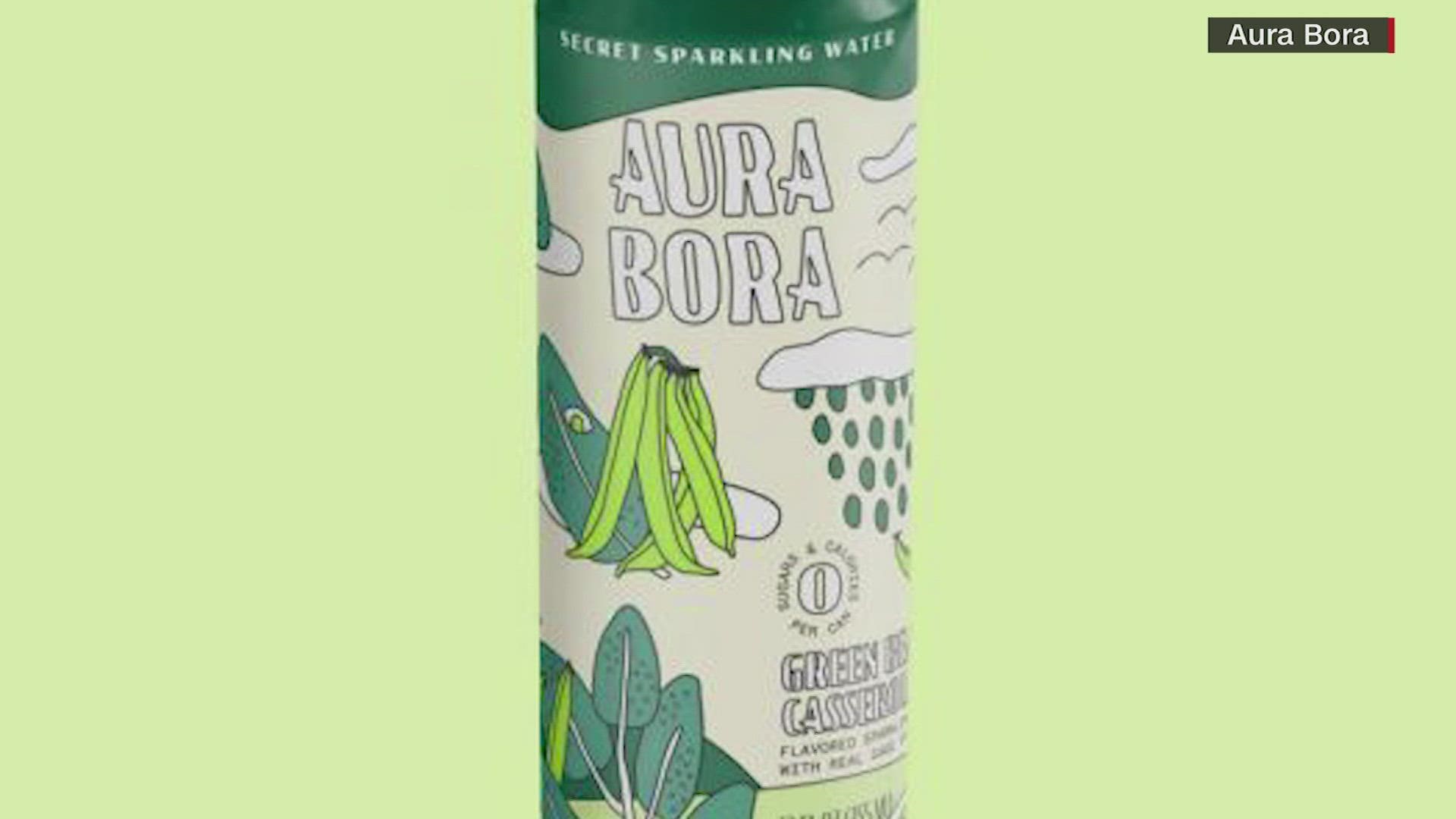 Aura Bora has released a Thanksgiving side dish-flavored water. The company said the seltzer is sweet, earthy and buttery.
