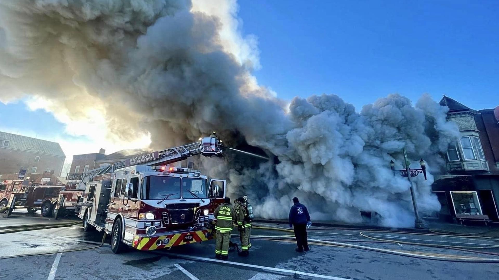 A historic building in Hermann, Missouri, was ravaged by a major fire.